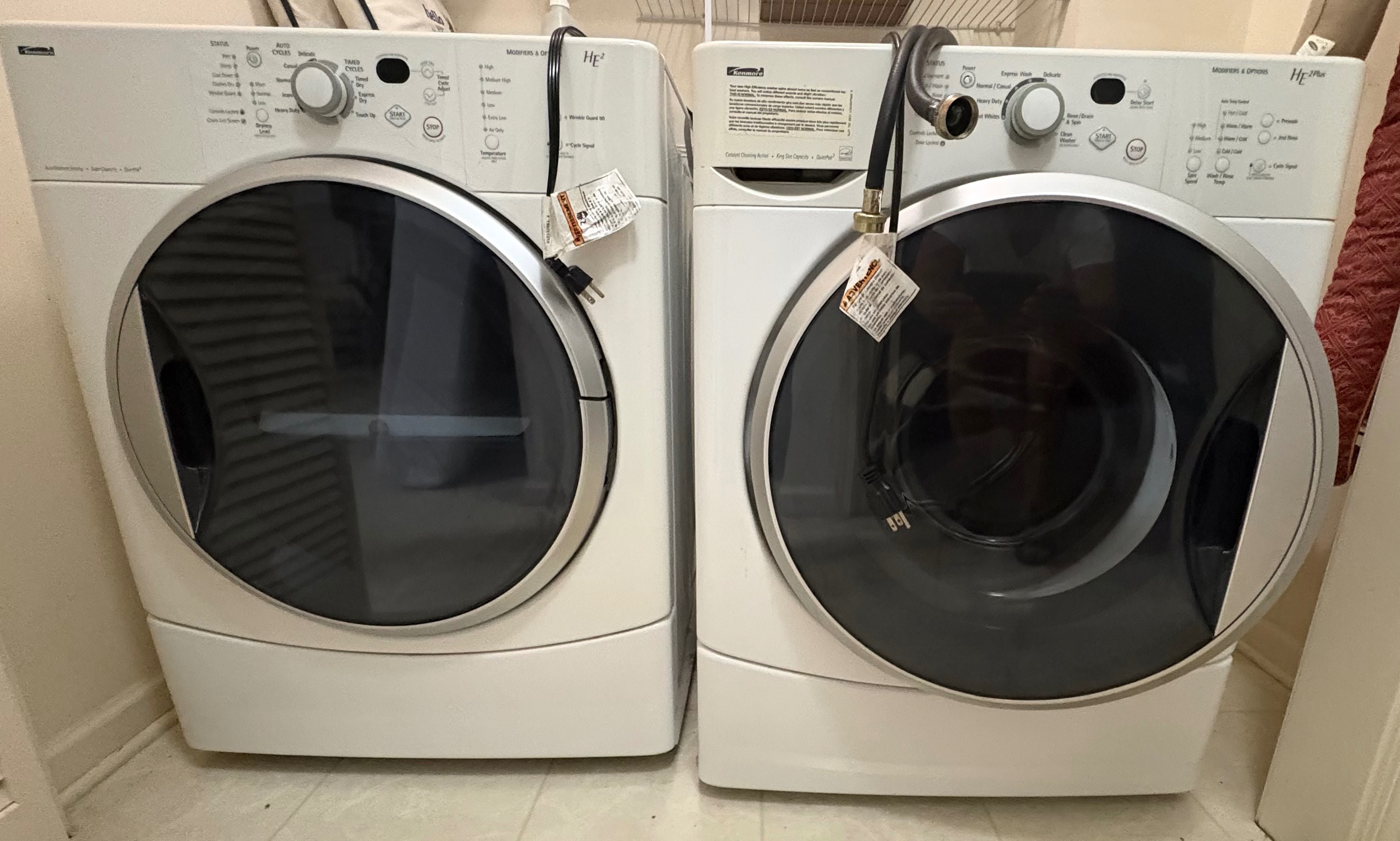 KENMORE HE 2PLUS WASHER & DRYER