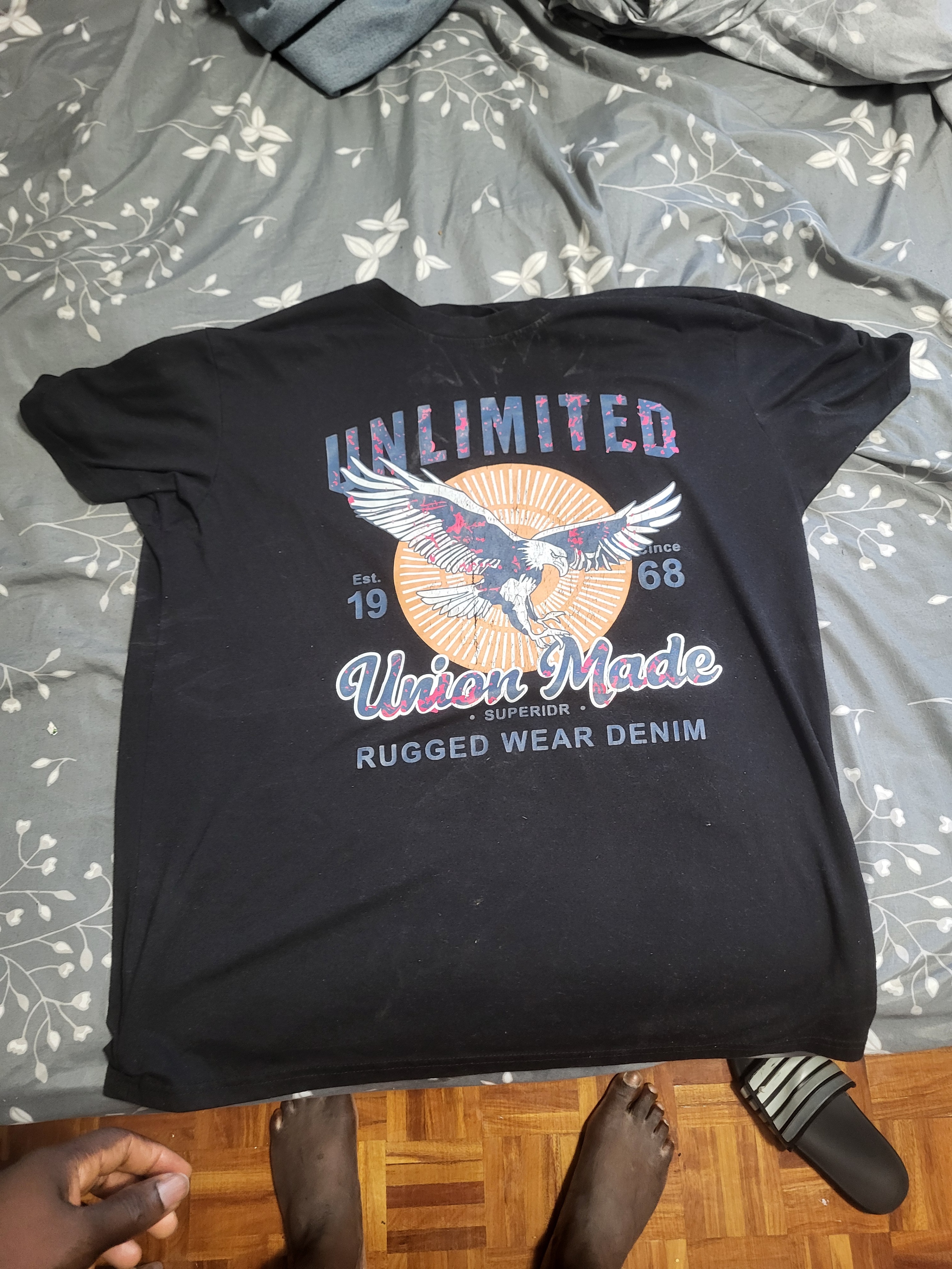Black Union Made Rugged Wear Denim T-Shirt
