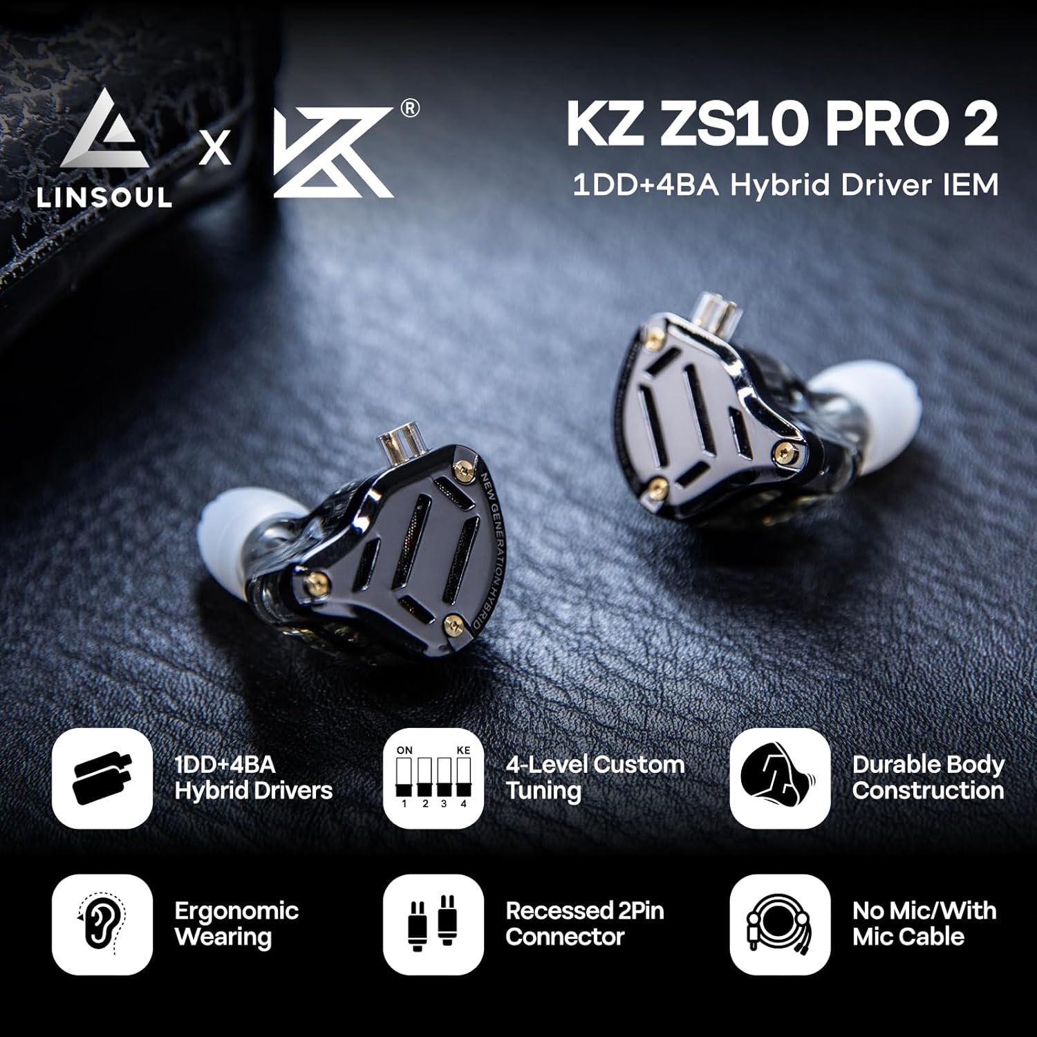 KZ ZS10 PRO 2 1DD+4BA Hybrid Driver IEM Earphones - photo 5
