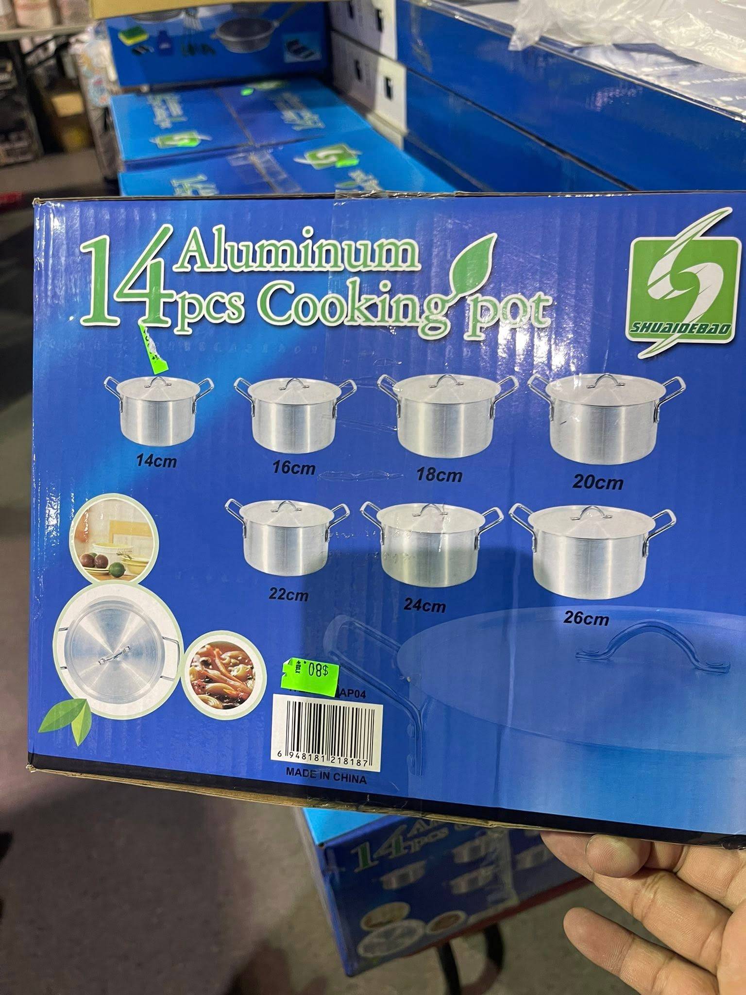 OD 14‑Piece Aluminium Cooking Pot Set (14–26 cm) - photo 2