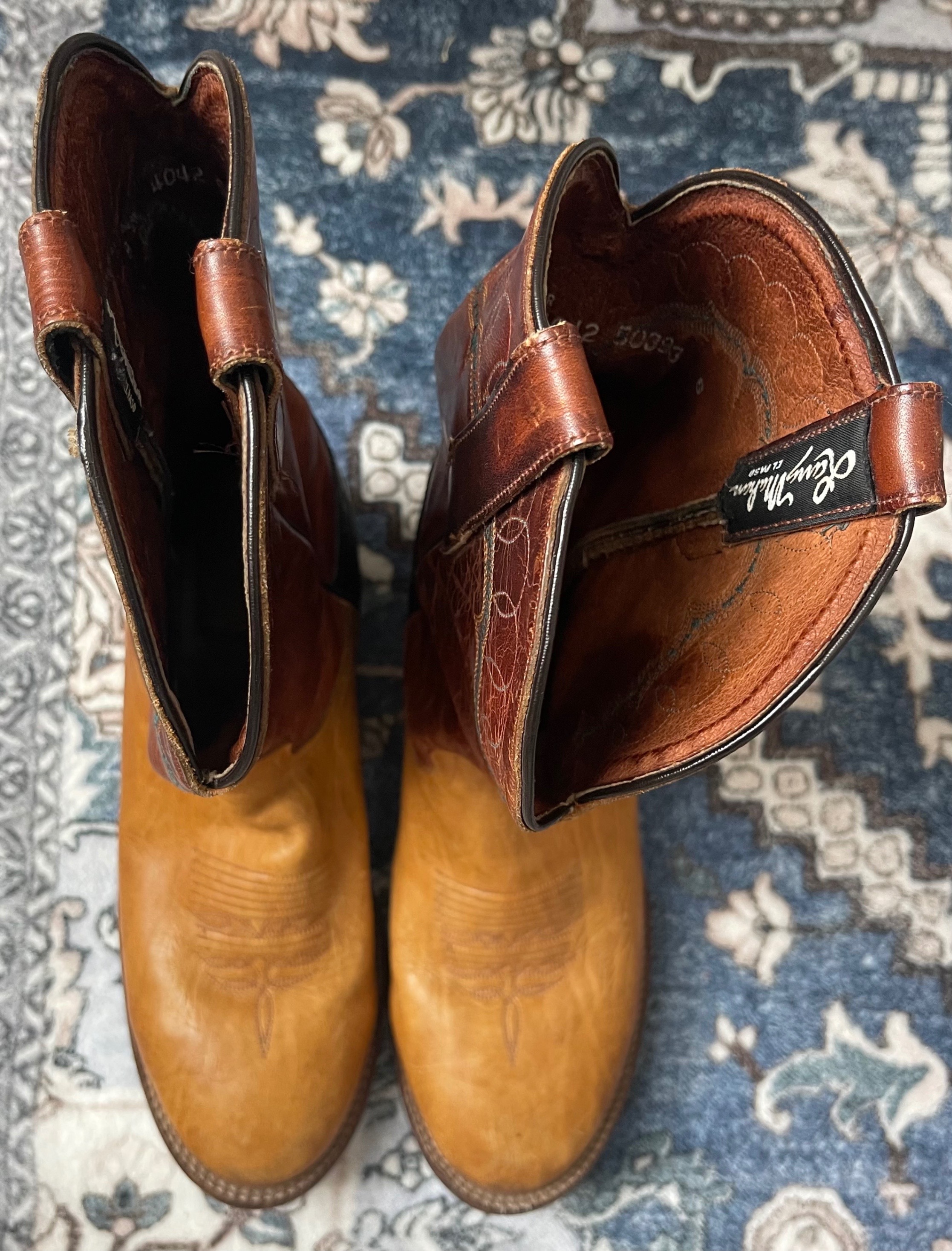Vintage Larry Mahan Women's Cowboy Boots Size 9 (Made in USA) - photo 4