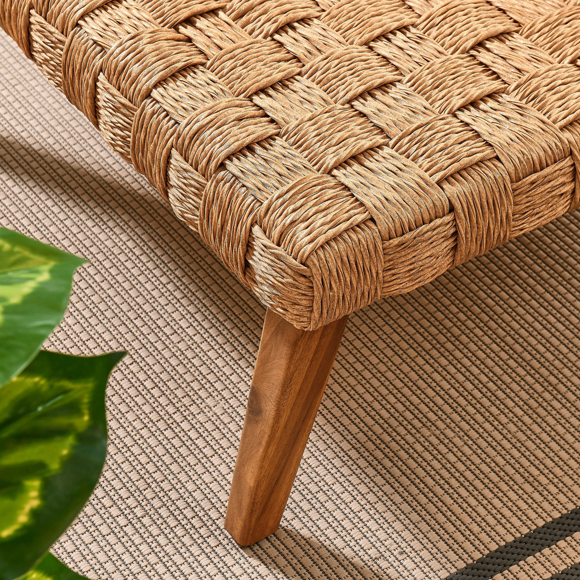 New Indoor/Outdoor Coffee Table (Wood and Wicker) - photo 4