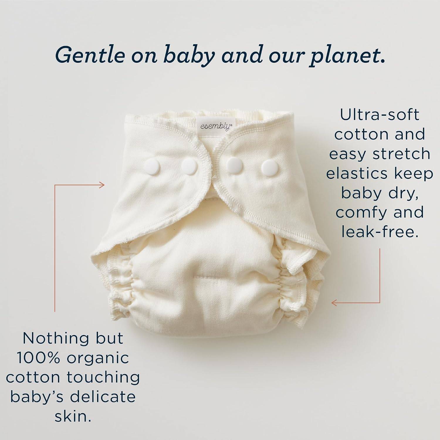 Esembly Organic Cotton Cloth Diaper Bundle Set - Size 2 - photo 4