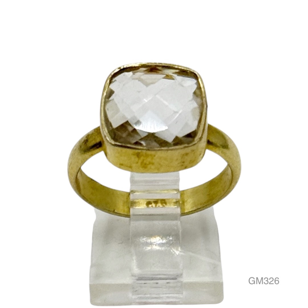 Gold Vermeil sterling silver Quartz ring - GM326