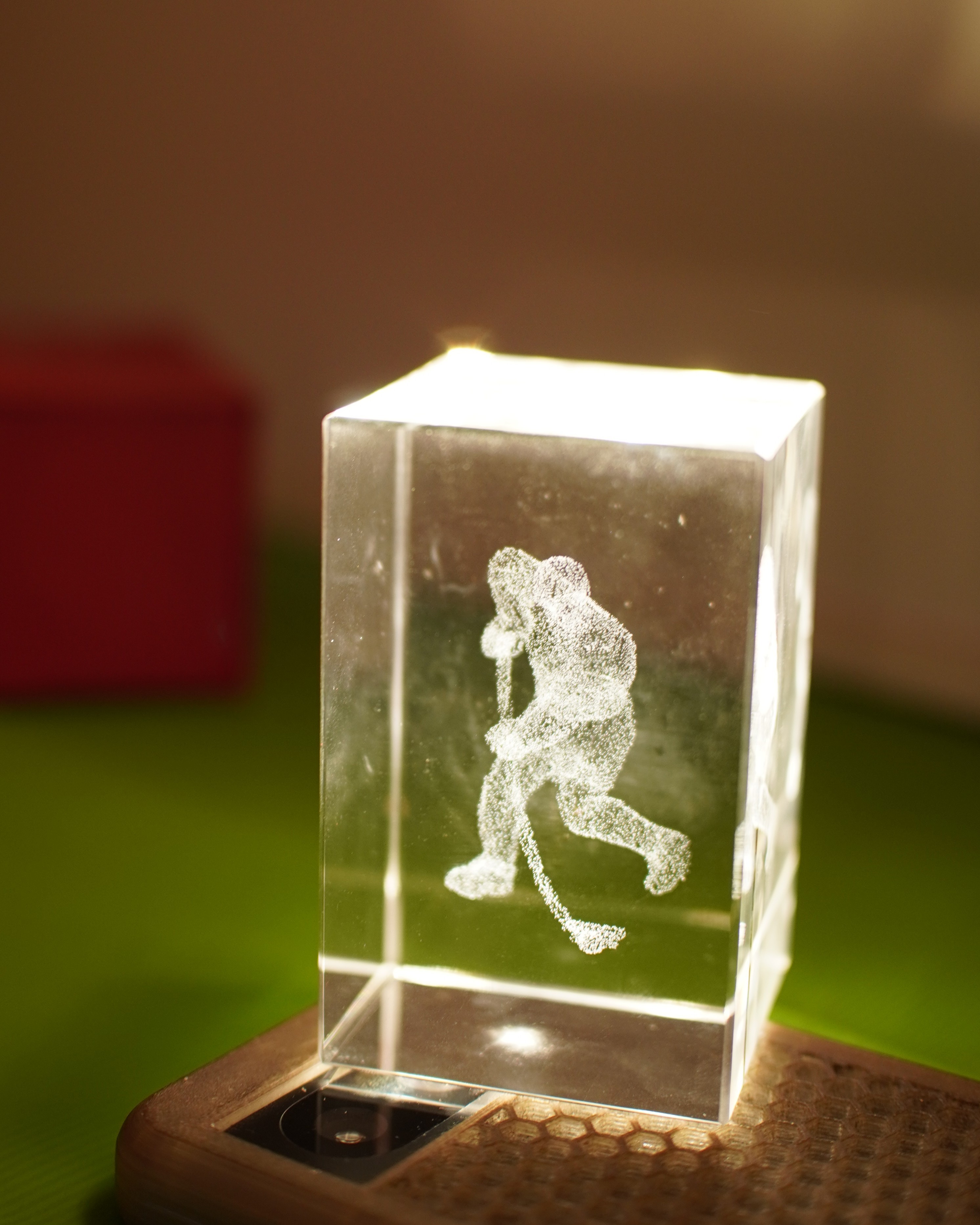 Crystal Laser Etched Hockey Player Figurine - photo 3