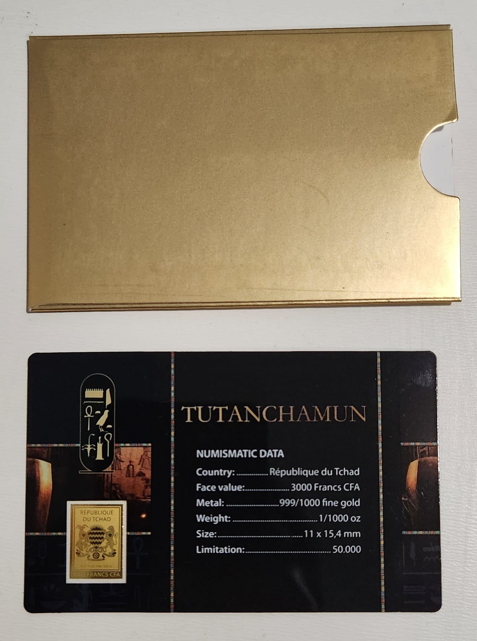 Tutanchamun 999 Fine Gold 1/1000oz Sealed Numismatic Card - photo 2