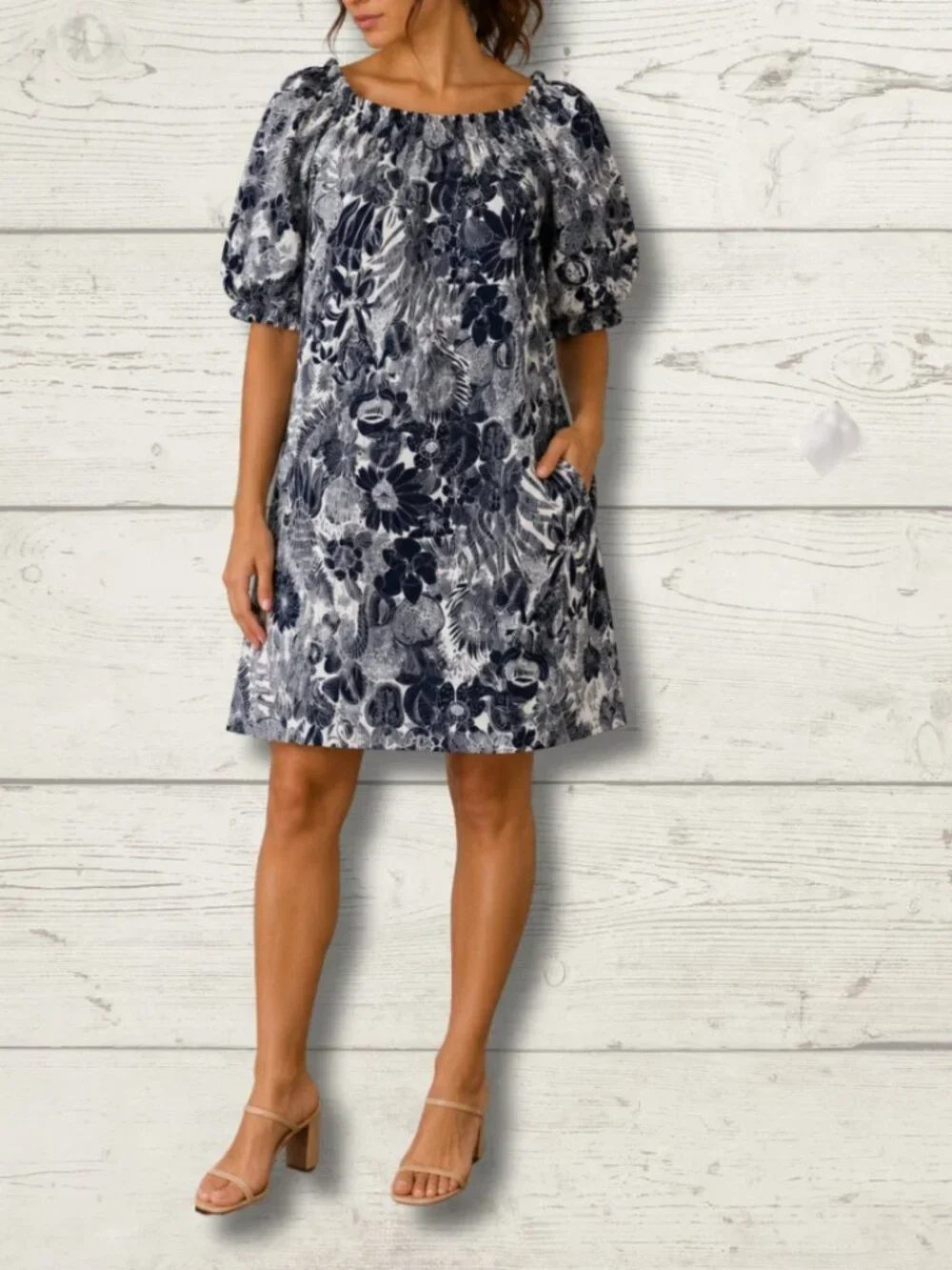 H&M Floral Puff Sleeve Dress – Size 4 (Small)