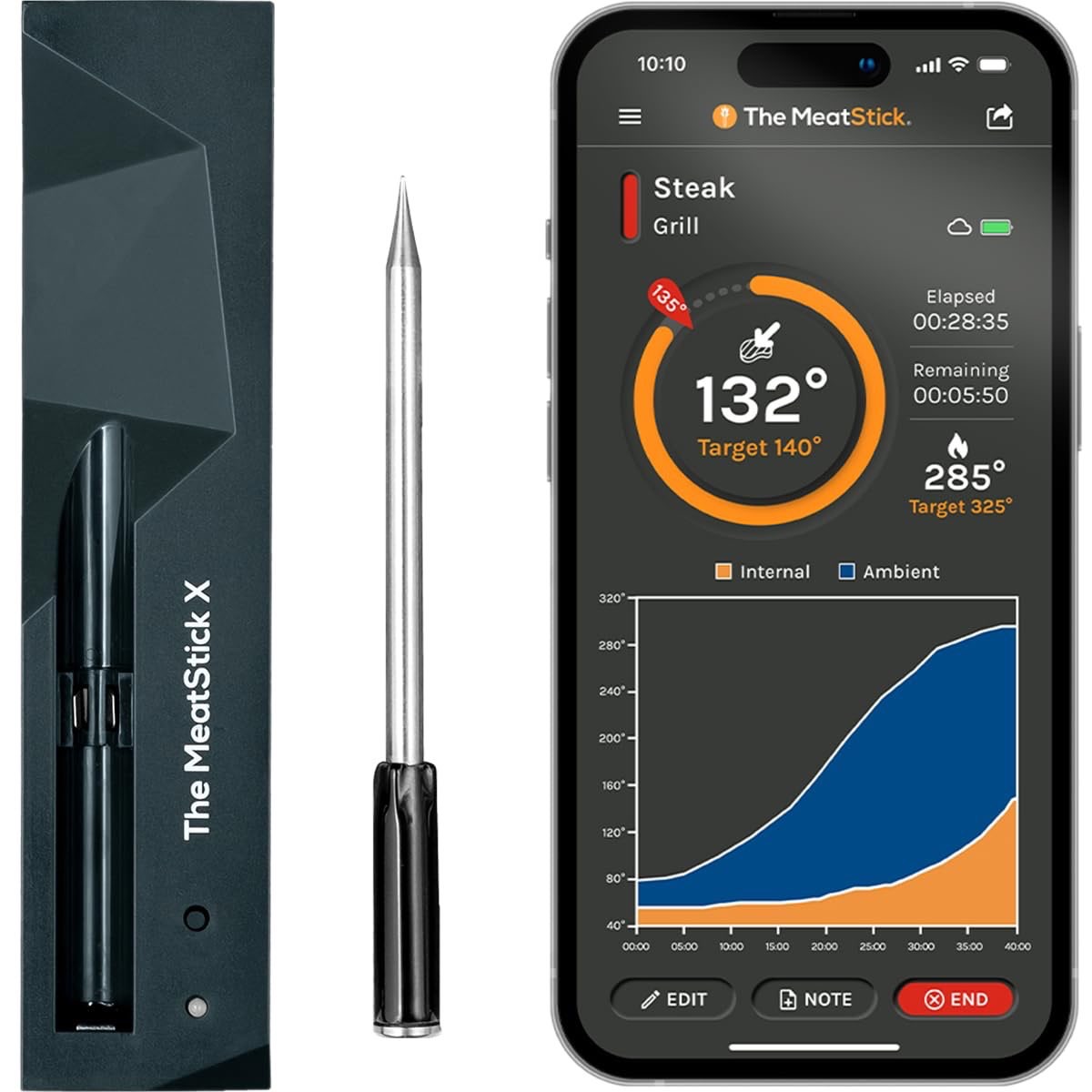 The MeatStick X Wireless Meat Thermometer