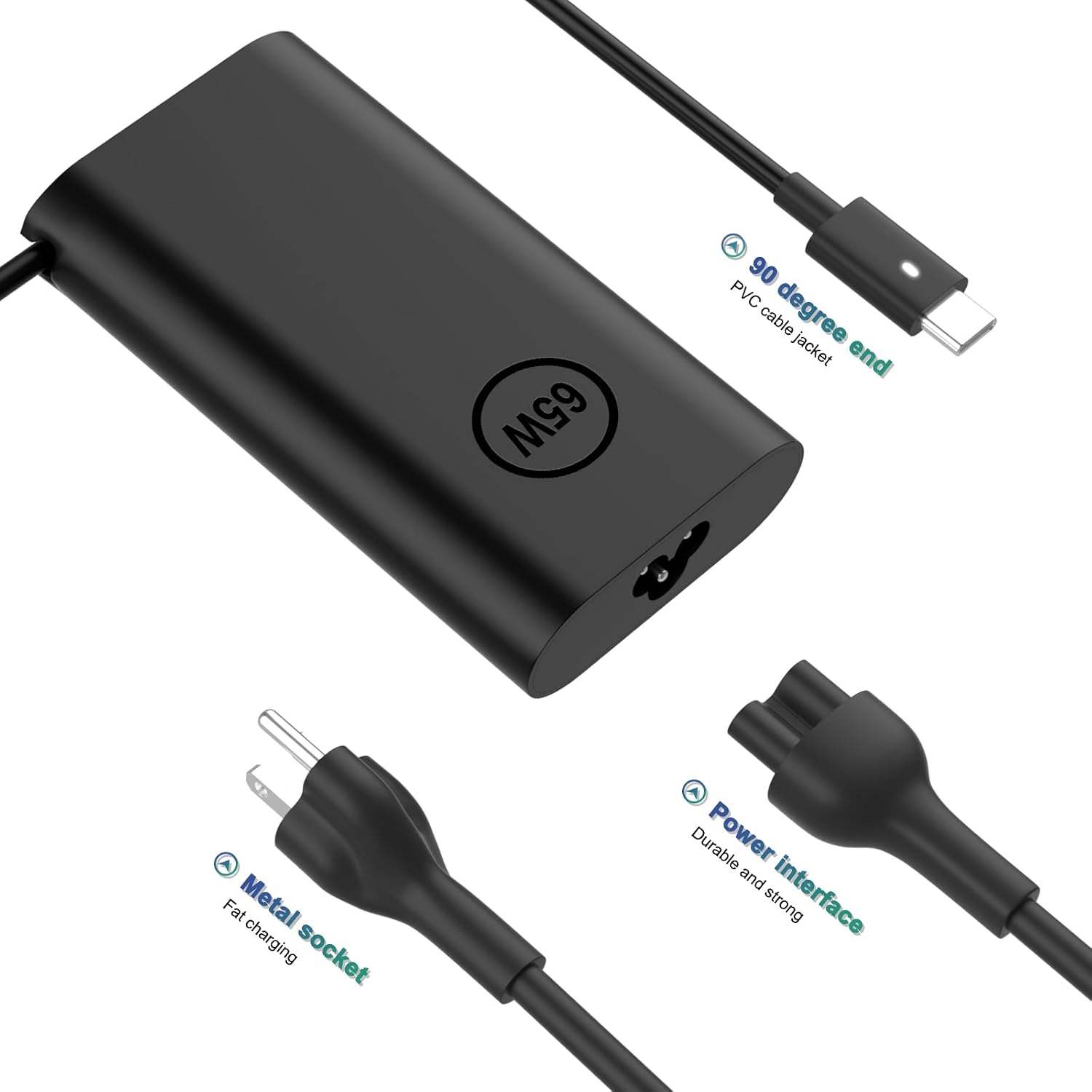 YUNCAIIZ 65W USB-C Laptop Charger for Dell + more – New Open Box - photo 4