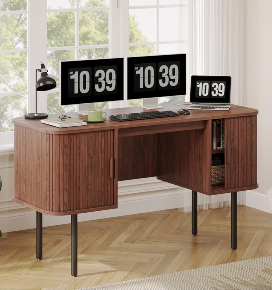 BRAND NEW Mid-Century Modern Style 55" Desk with Storage - photo 2