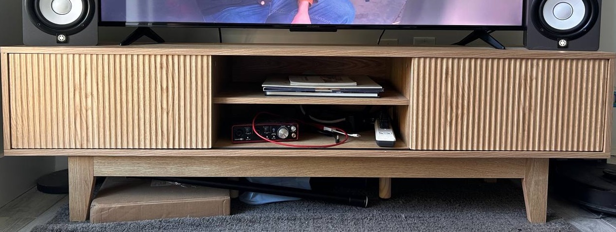 TV Stand Console with Shelves and Storage