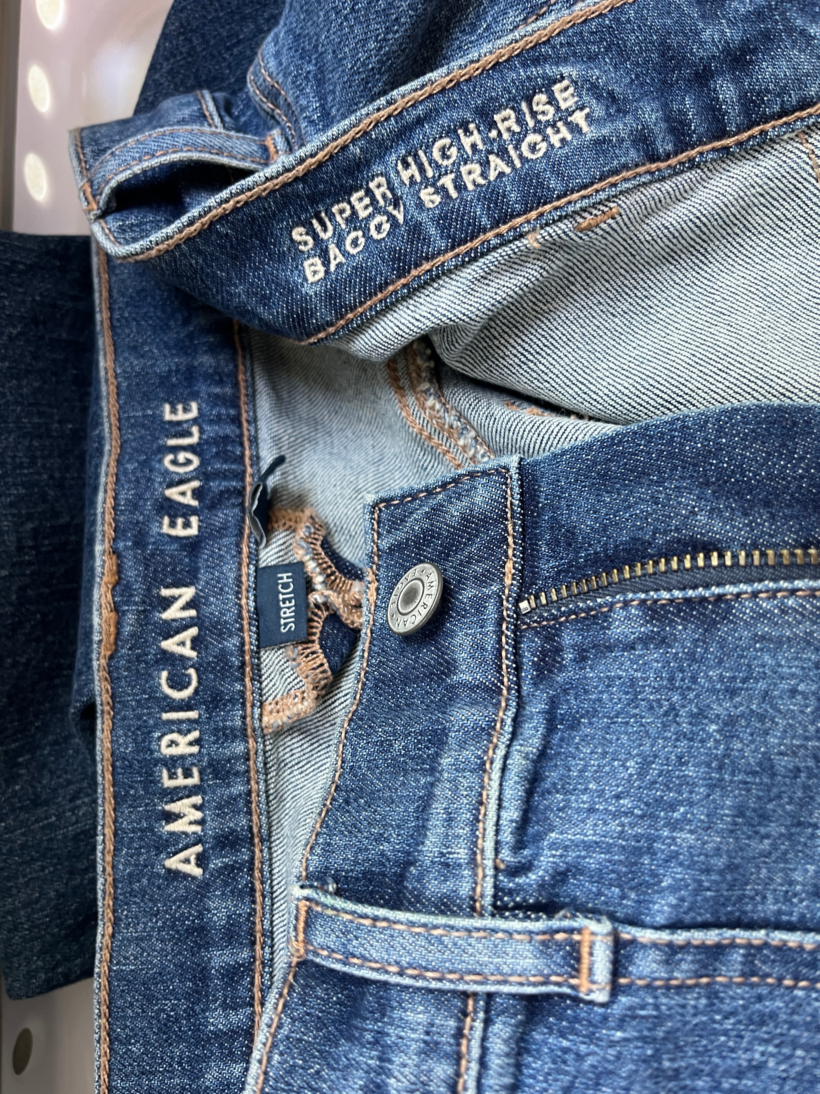 American Eagle Super High Rise Baggy Straight Jeans - photo 3