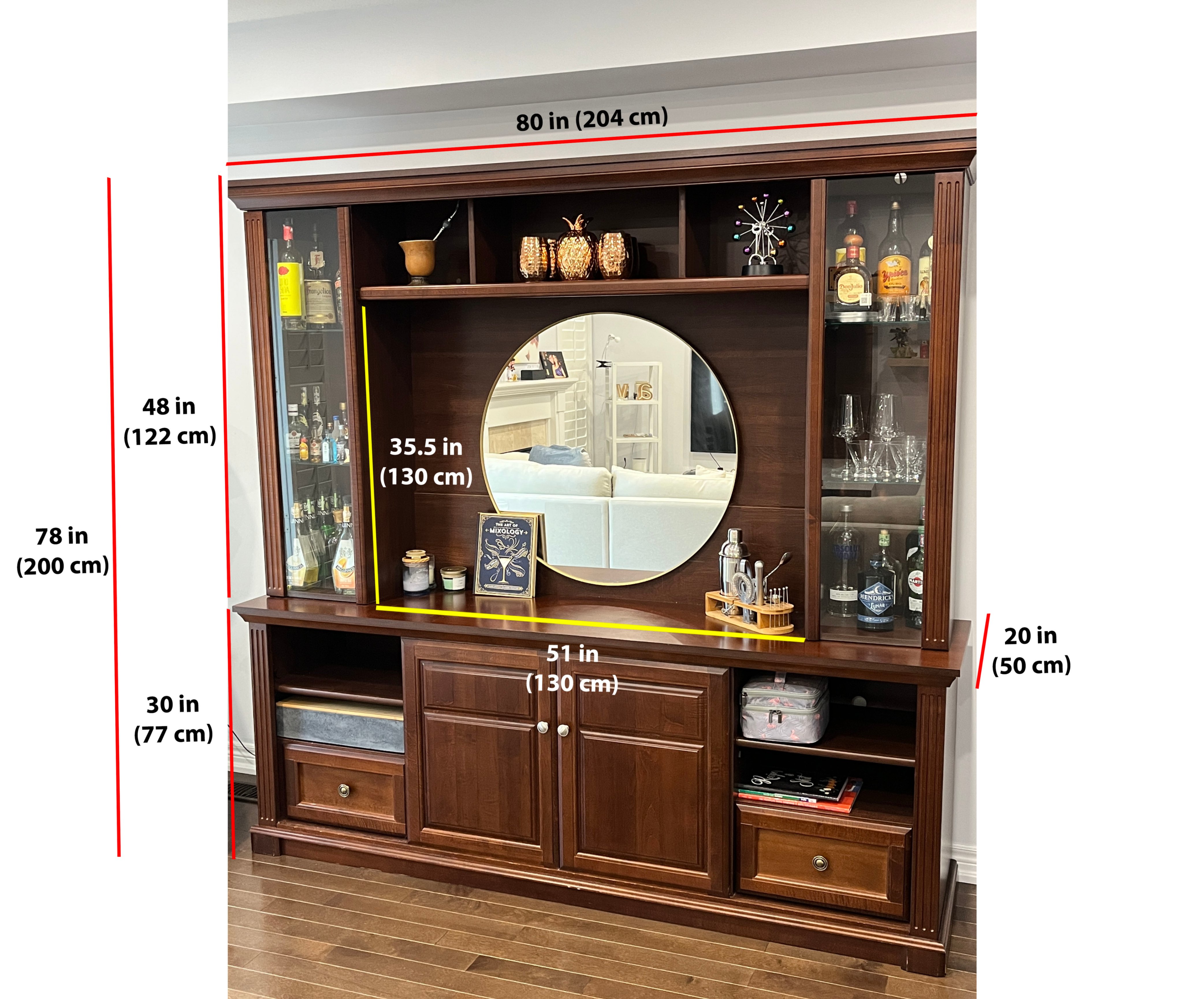 Entertainment Unit and TV Stand With Lights (Solid Wood) - photo 2