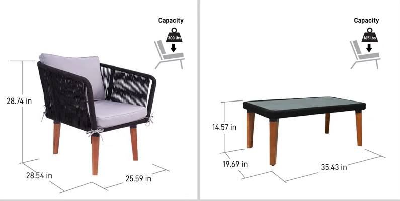 4 Piece Patio set with Cushions - photo 3