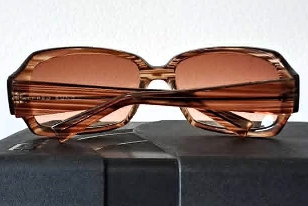 Vintage Alfred Sung Oversized Sunglasses Brown Striped Y2K Shade - photo 2