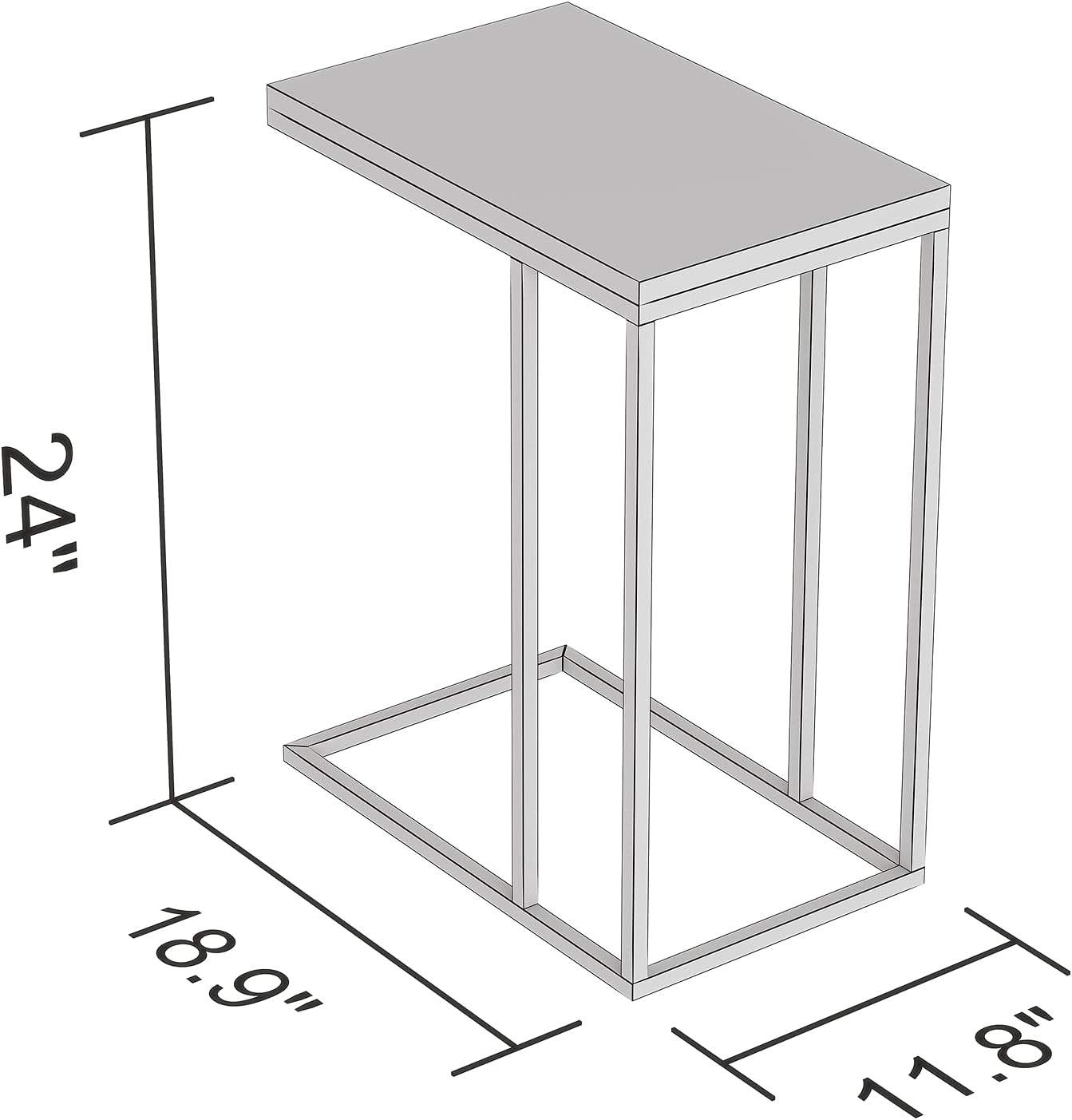 Modern C‐Shaped Side Table – Black Metal Frame - photo 3