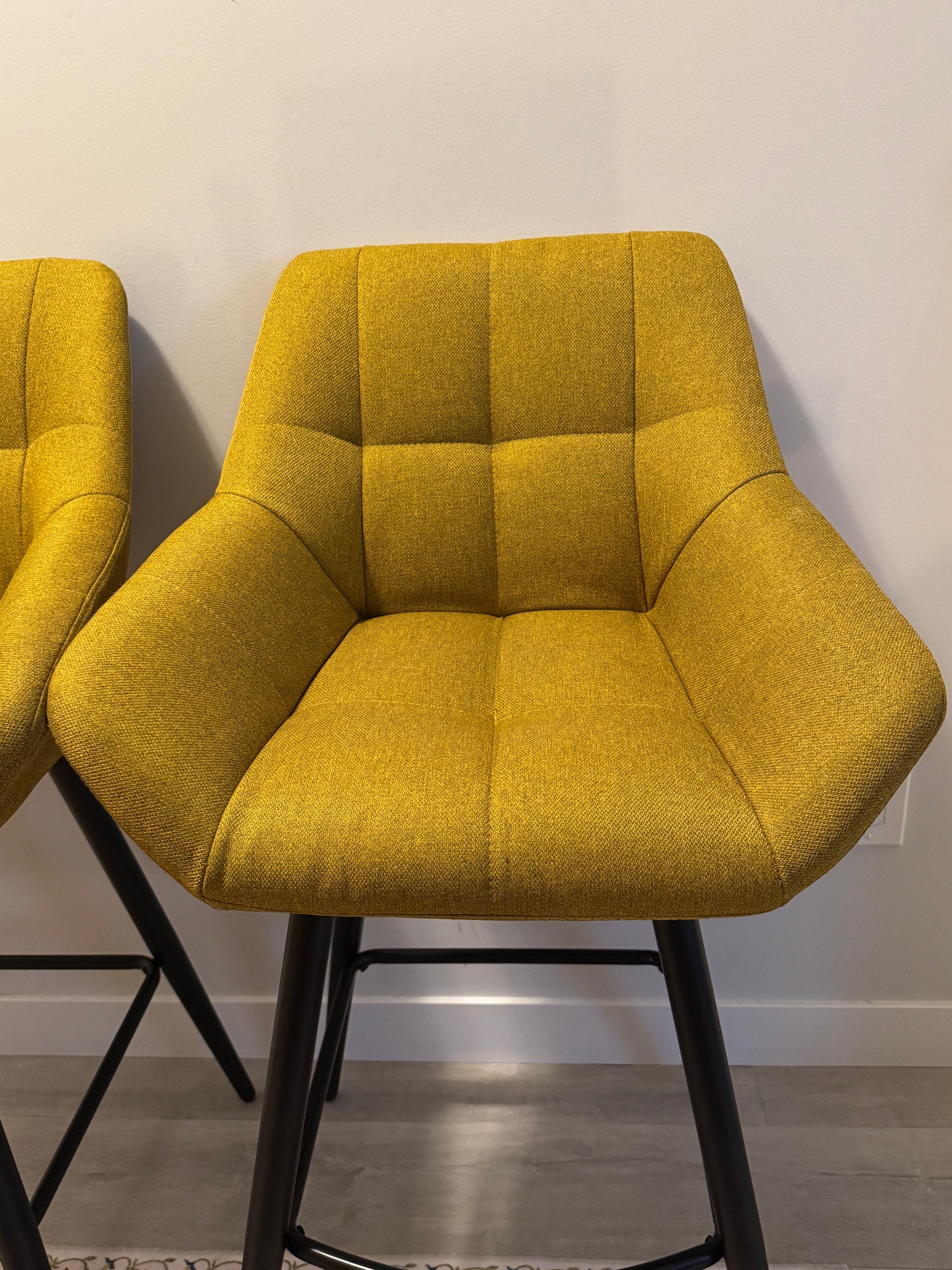 Structube CAMILA counter stool (yellow) set of 2 - photo 3