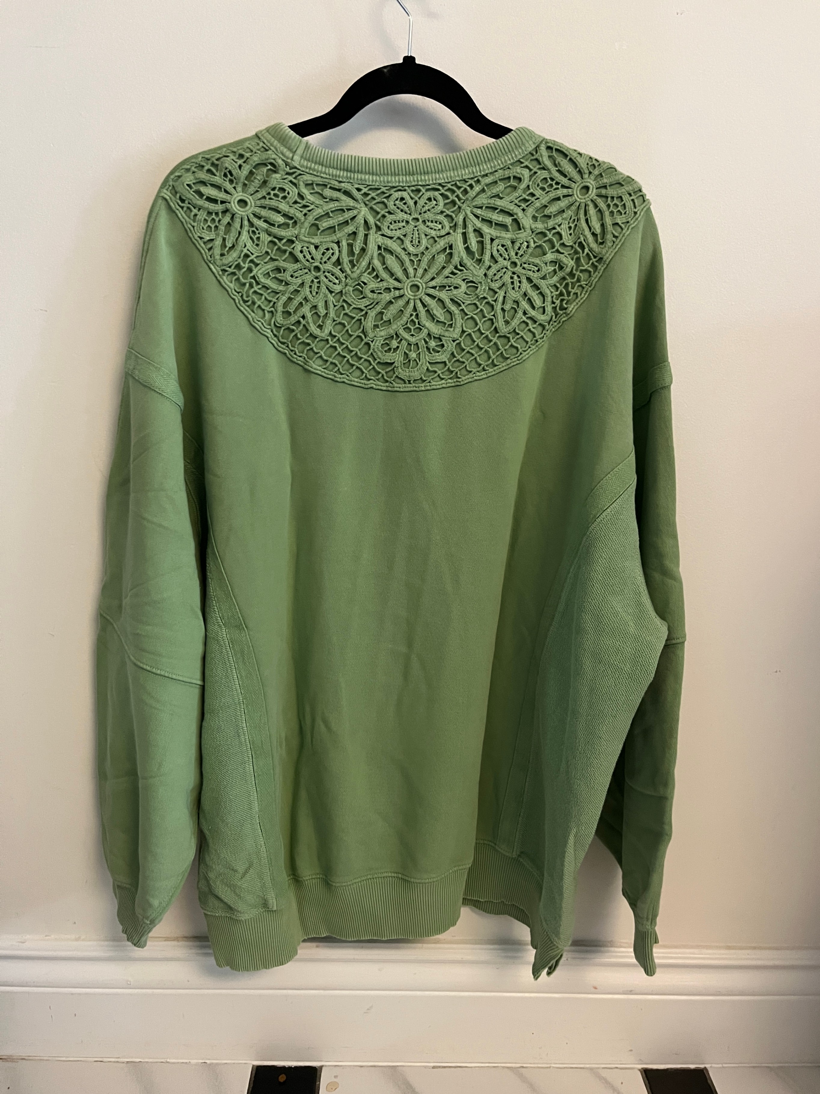 Aerie Green Lace Detail Sweatshirt - photo 2