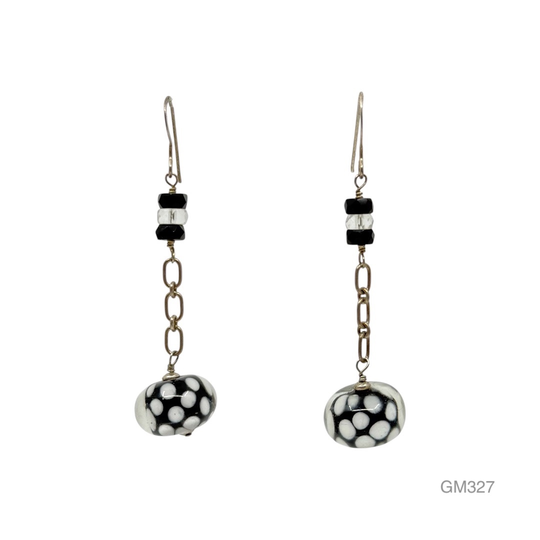 Hand Made Sterling silver Murano Glass bead earrings - GM327