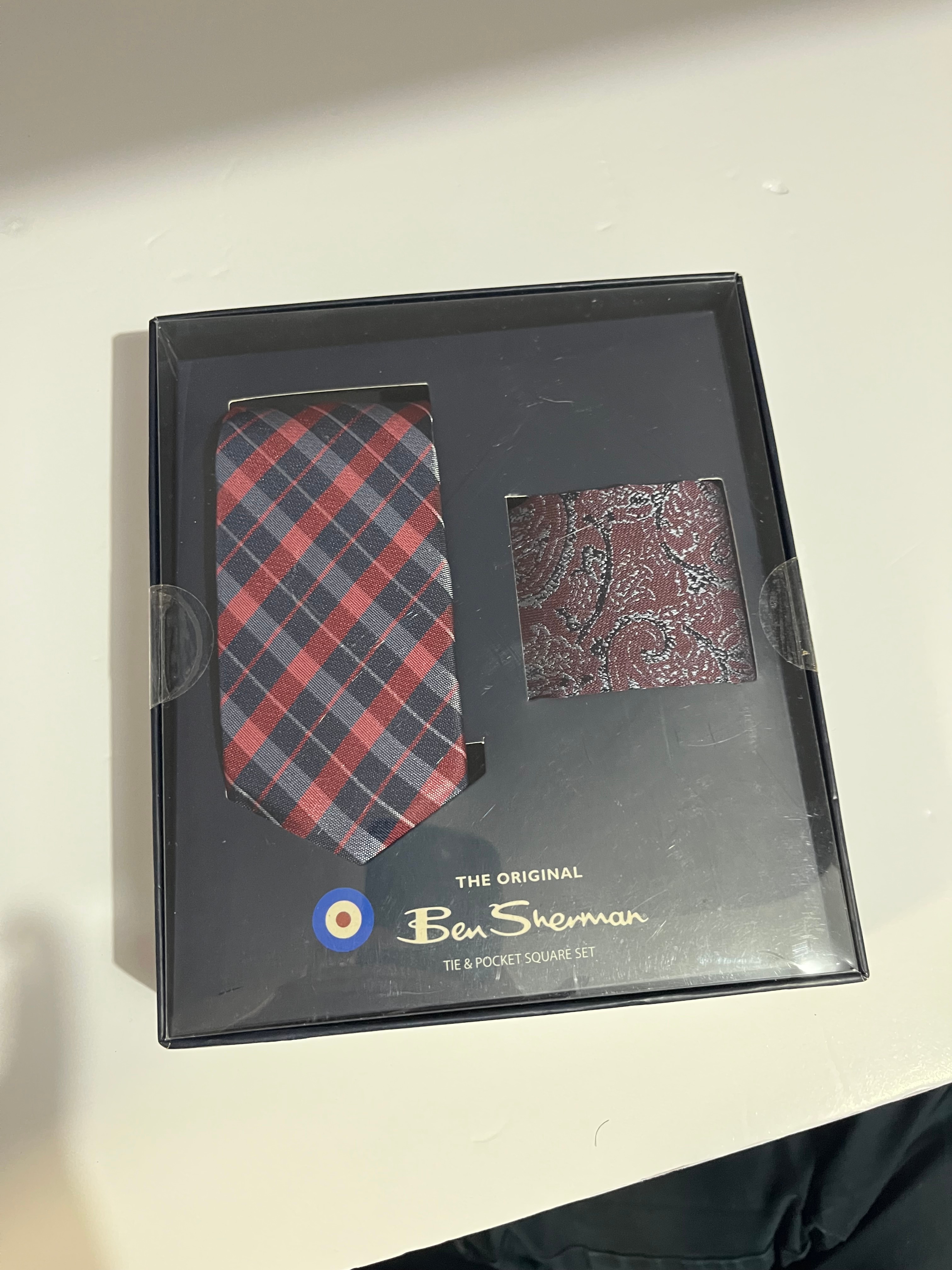 Ben Sherman Tie & Pocket Square Gift Set – New