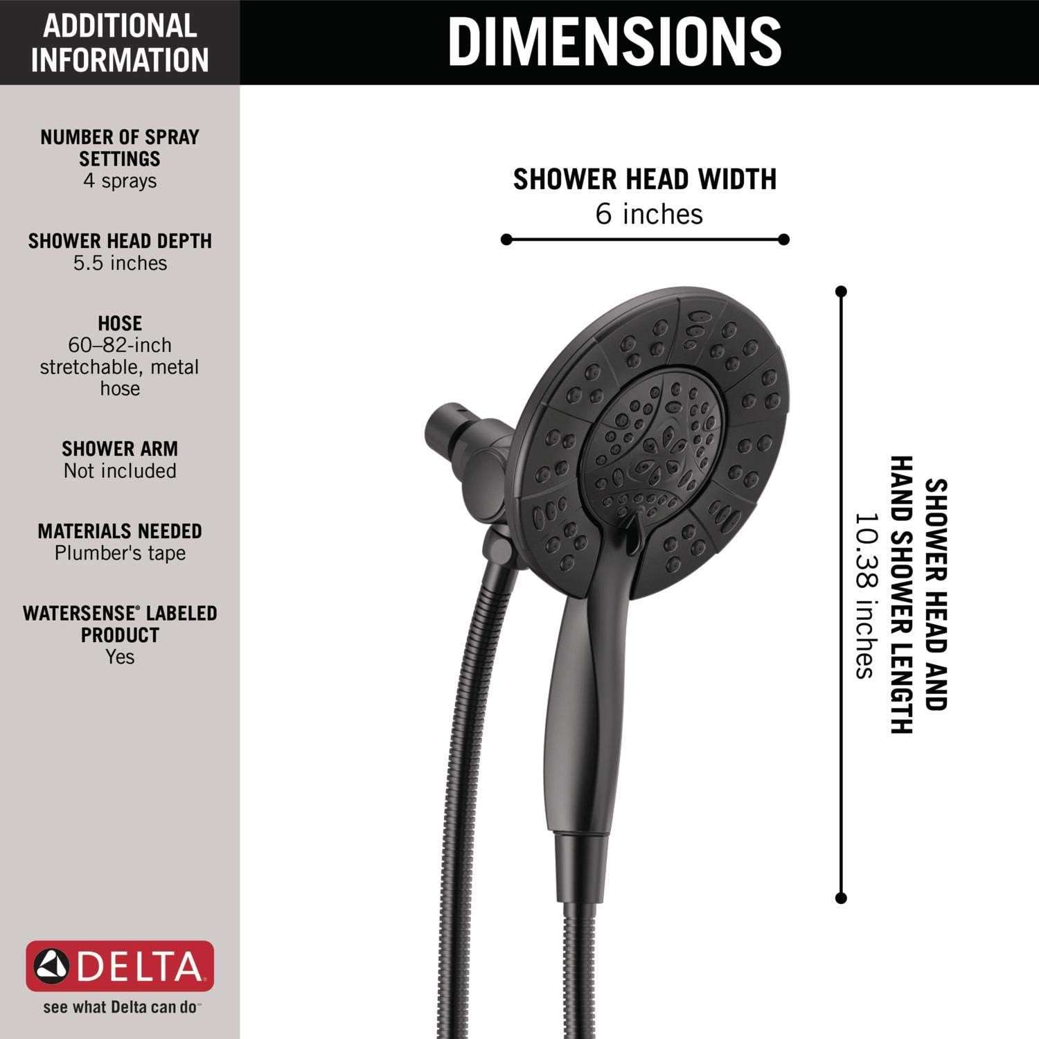 Delta Faucet 4-Spray In2ition Dual Shower Head with Handheld - photo 3