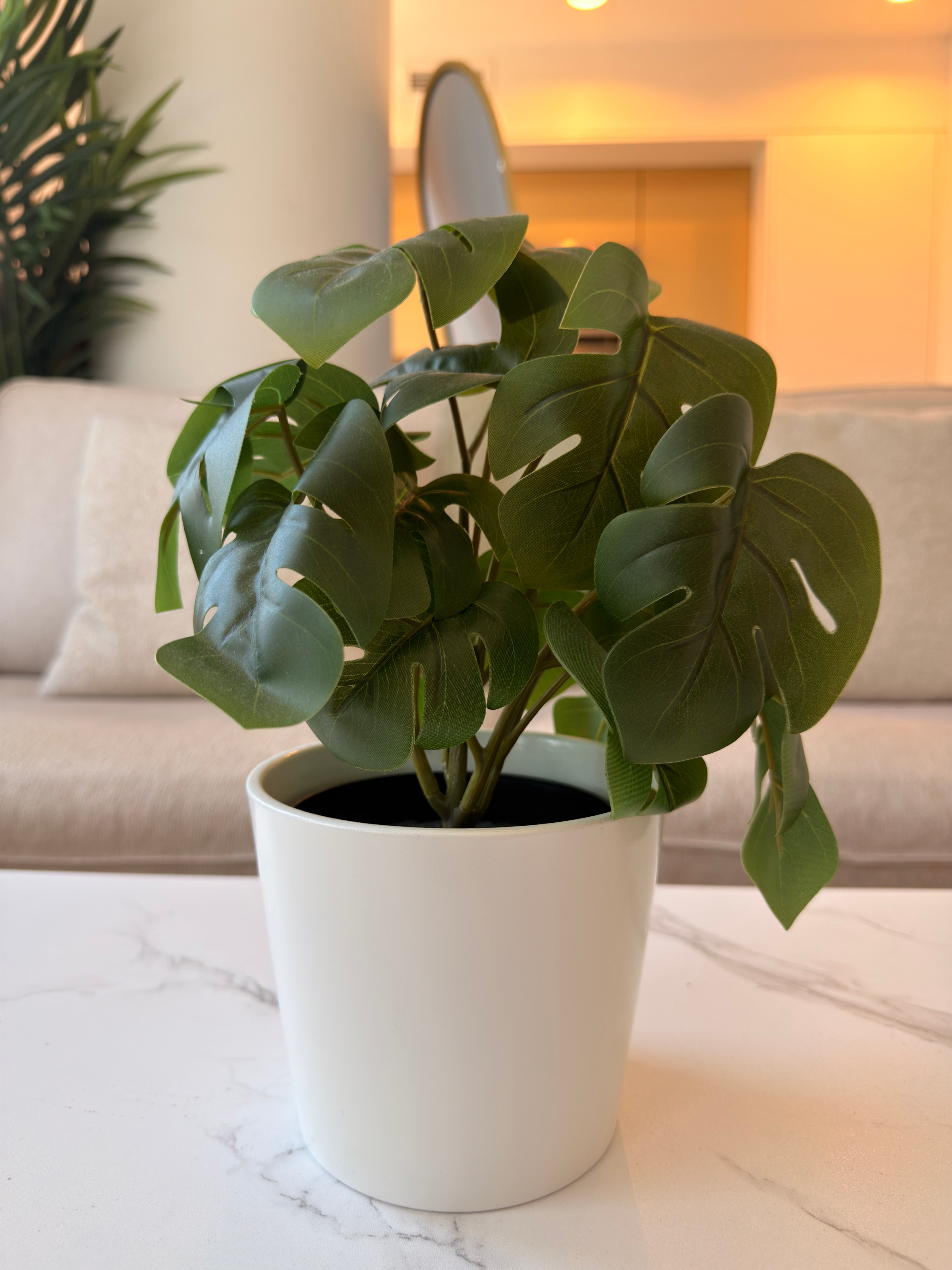 Artificial Monstera Plant with White Plant Pot - photo 2