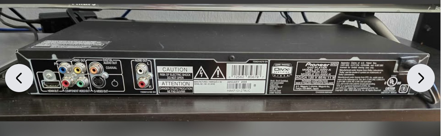 Pioneer DVD Player DV-400V - photo 5