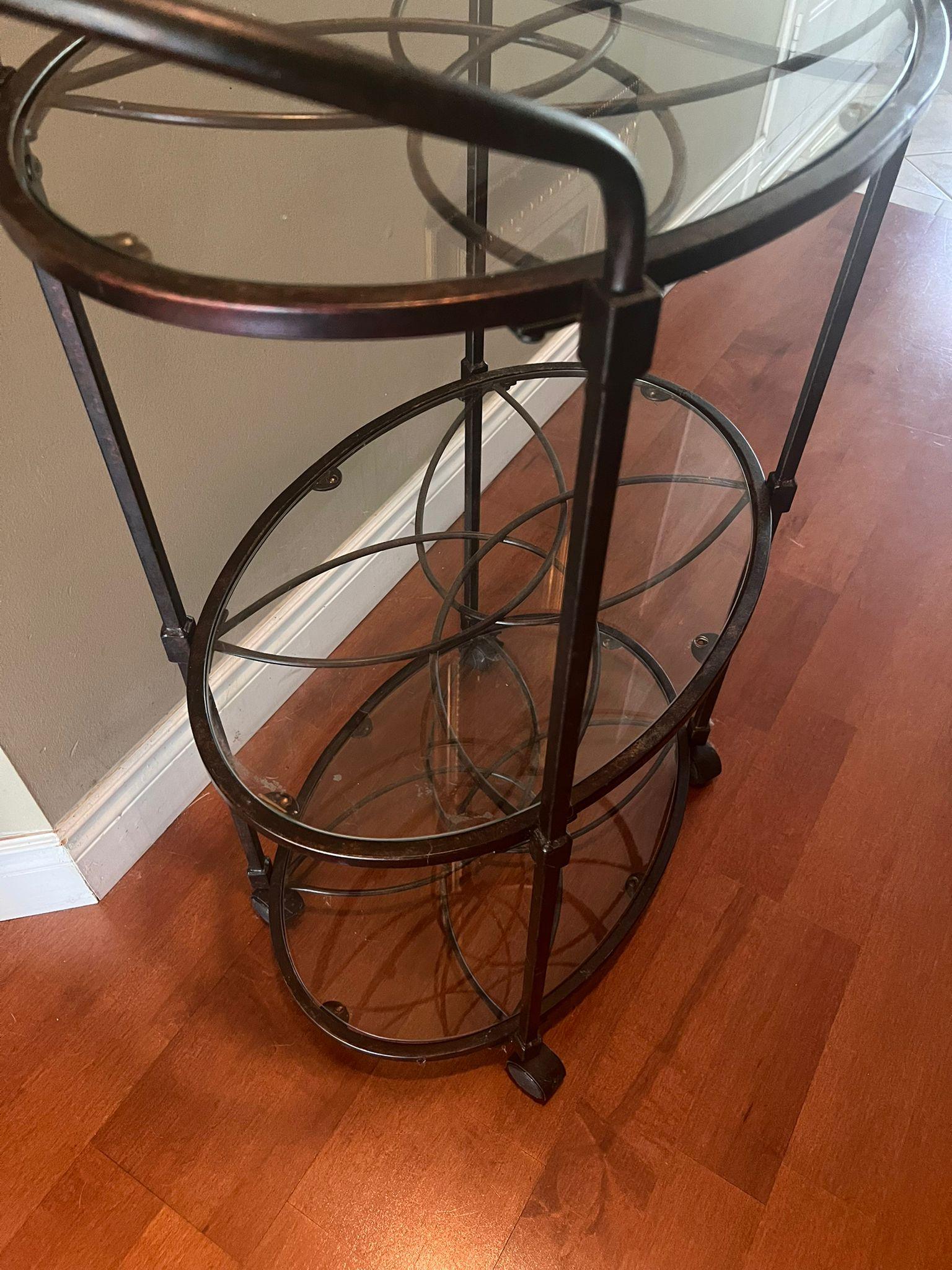 Glass and Metal Bar Cart