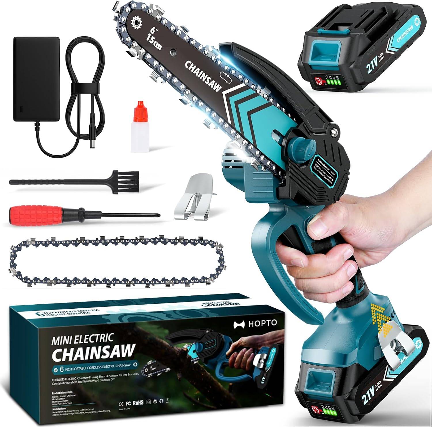 Mini Chainsaw, 6 Inch Electric Mini Chain Saw
