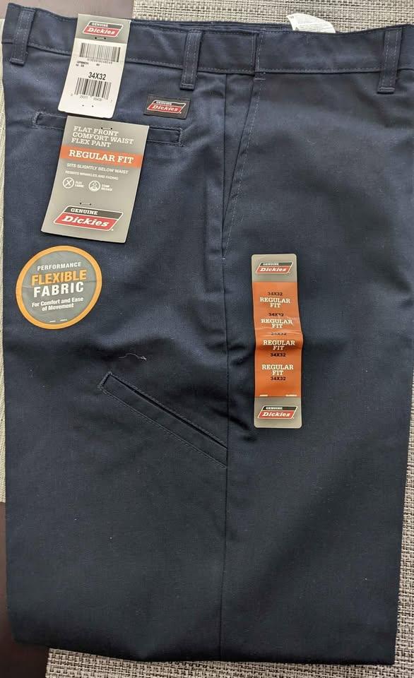 Dickies flat front comfort waist flex pants