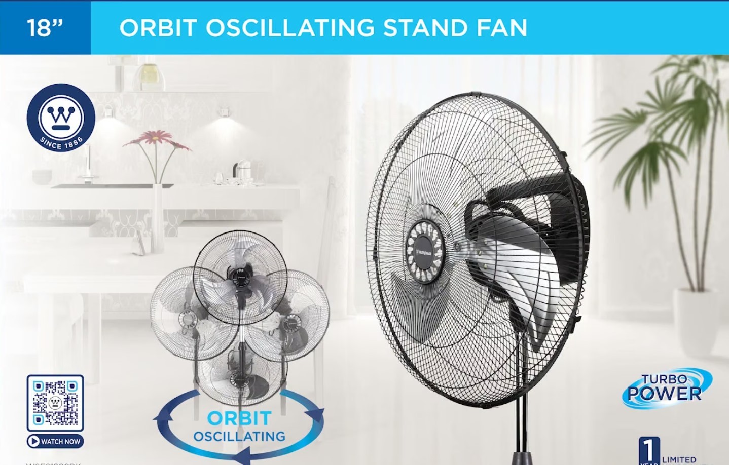 Westinghouse 18" Orbit Oscillating Stand Fan - photo 4