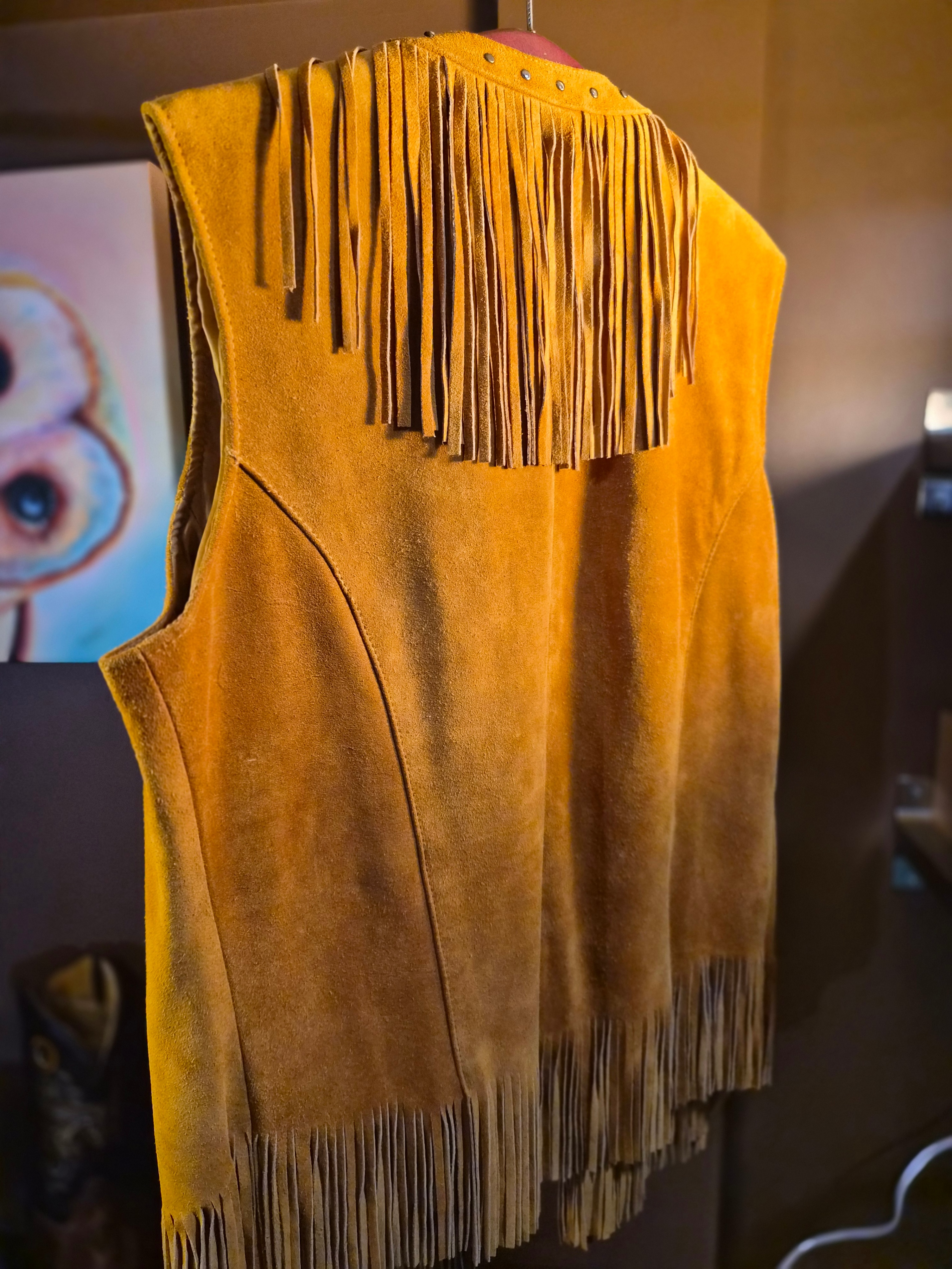 Canadian Leather Creations Suede Vest with Fringe and Beading - photo 2