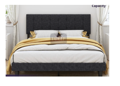 Tulip King Size Dark Grey Fabric Bed Frame