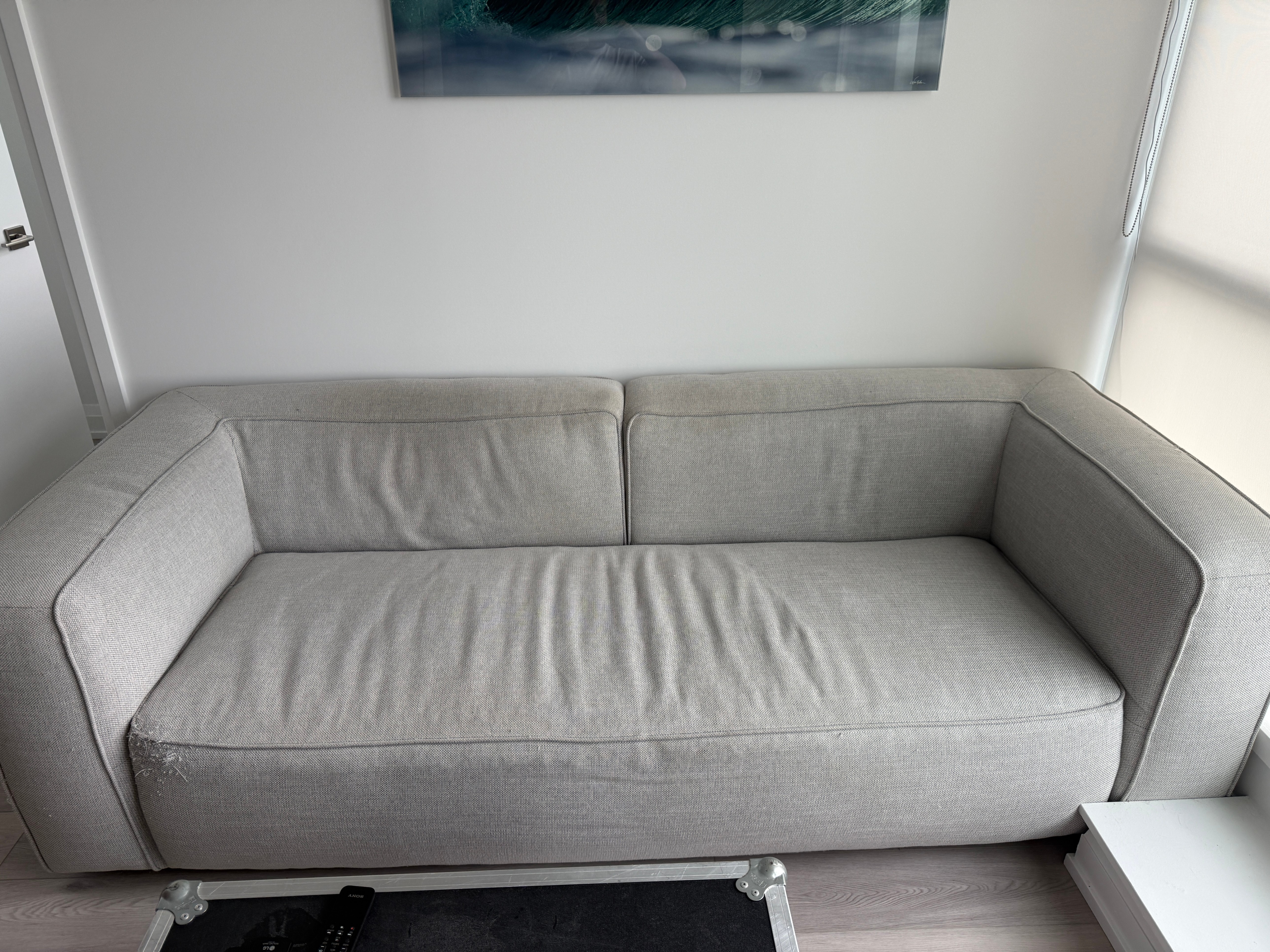 Beige CB2 Modern Low-Profile Sofa - photo 2