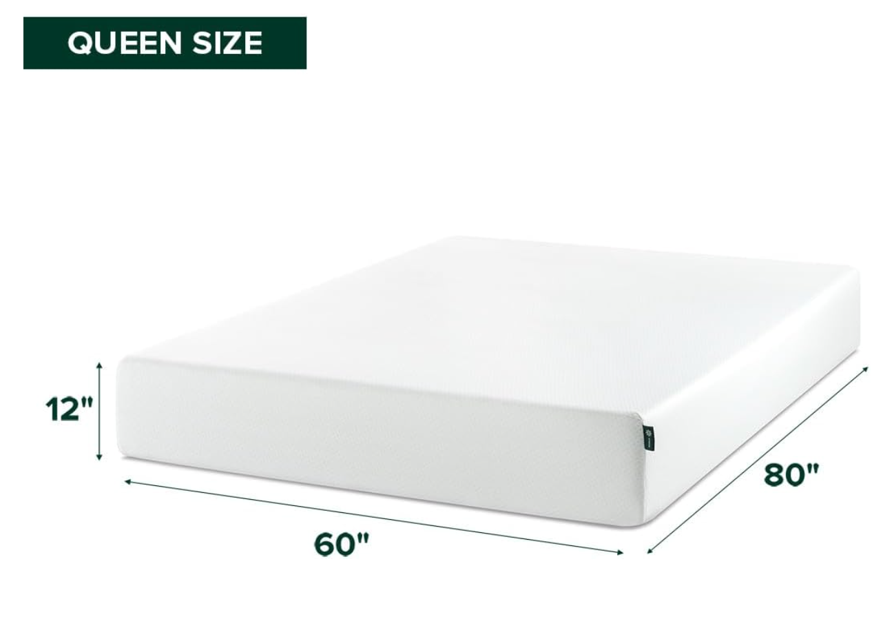 ZINUS 12 Inch Queen Memory Foam Mattress — Open Box, Unused - photo 2