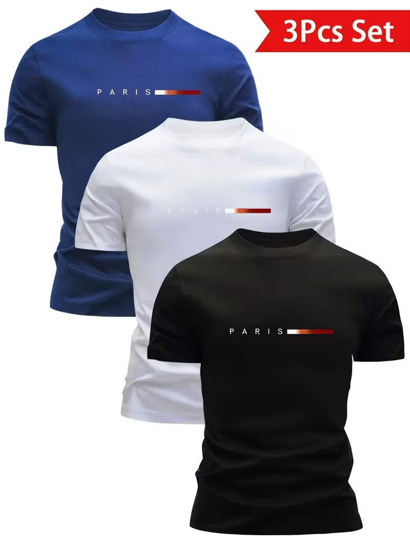 3pcs Men'S Lightweight Breathable T-Shirts - photo 3