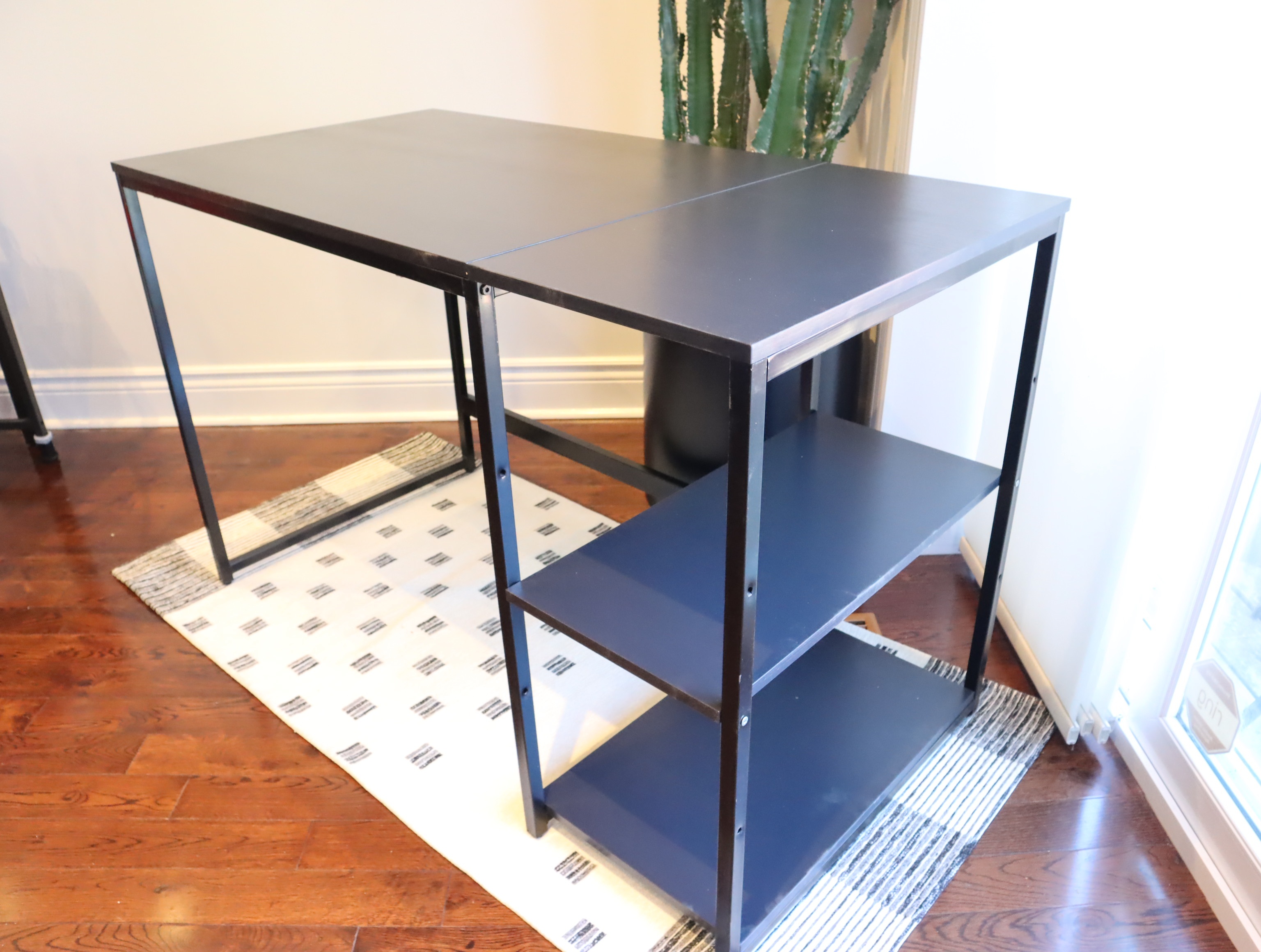 Black Desk with Side Storage and Printer Shelves - photo 4