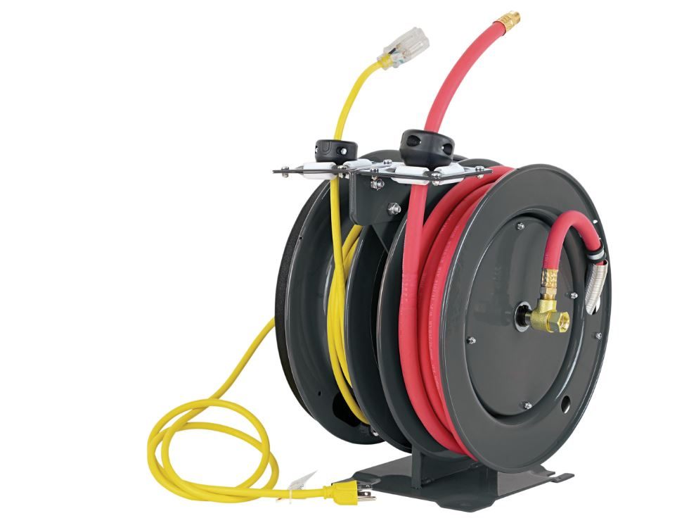 Dual Air Hose and Electric Cord Reel