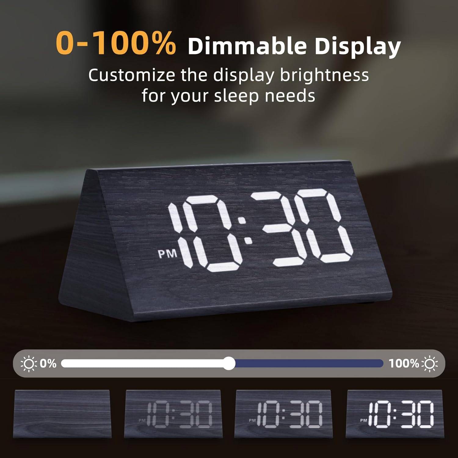 Wooden Digital Alarm Clock