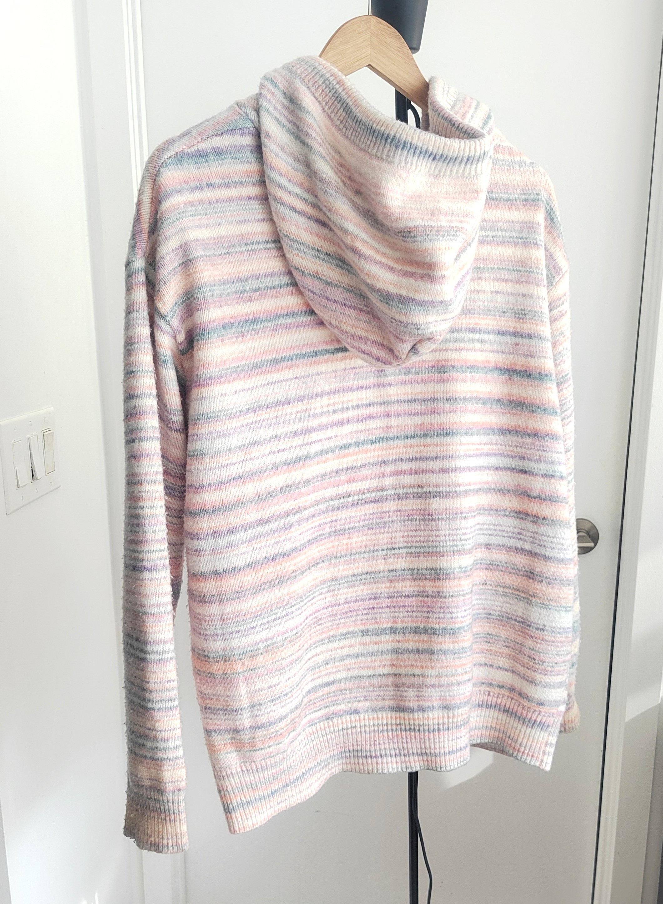 F426BBR Striped Knit Zip-Up Hoodie - photo 2