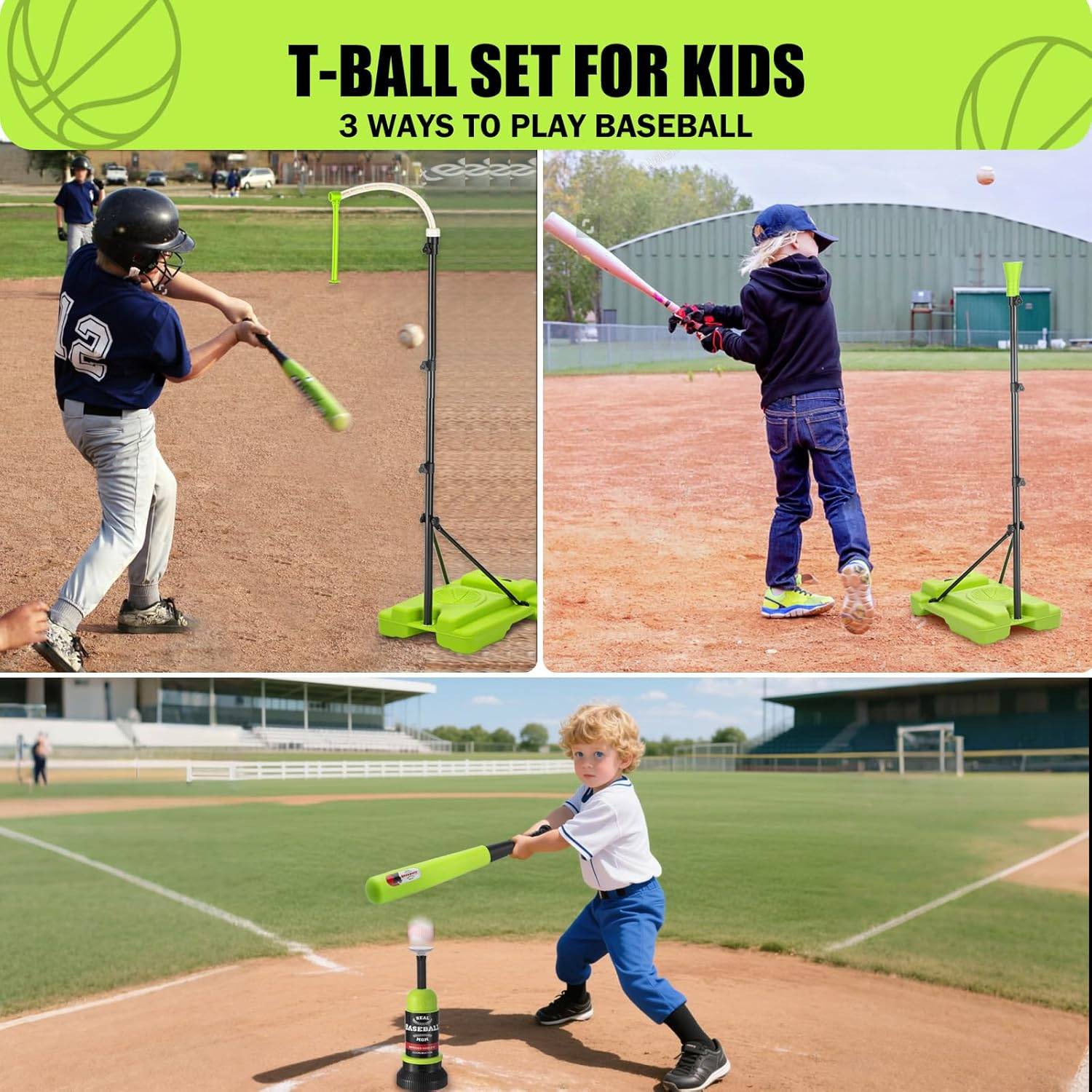 4 in 1 Kids Basketball Hoop and Tee Ball Set for Kids 3-5 | Sale - photo 4