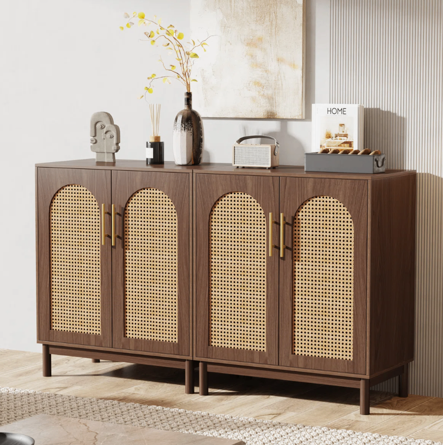 Rattan Accent Cabinet with 4 Doors - New in box - photo 3