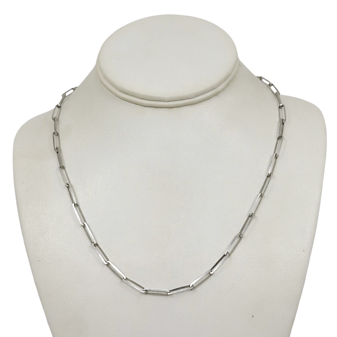 Sterling silver paperclip link chain necklace - GM1208 - photo 2