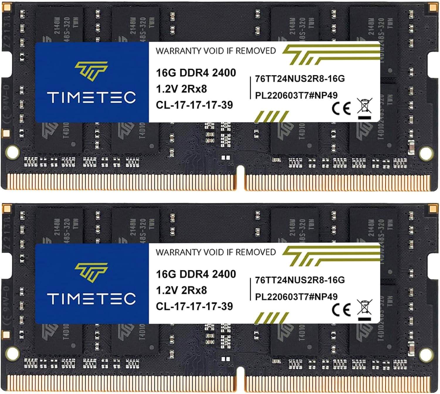 Timetec 32GB (2x16GB) DDR4 2400MHz SODIMM Laptop RAM CL17 PC4