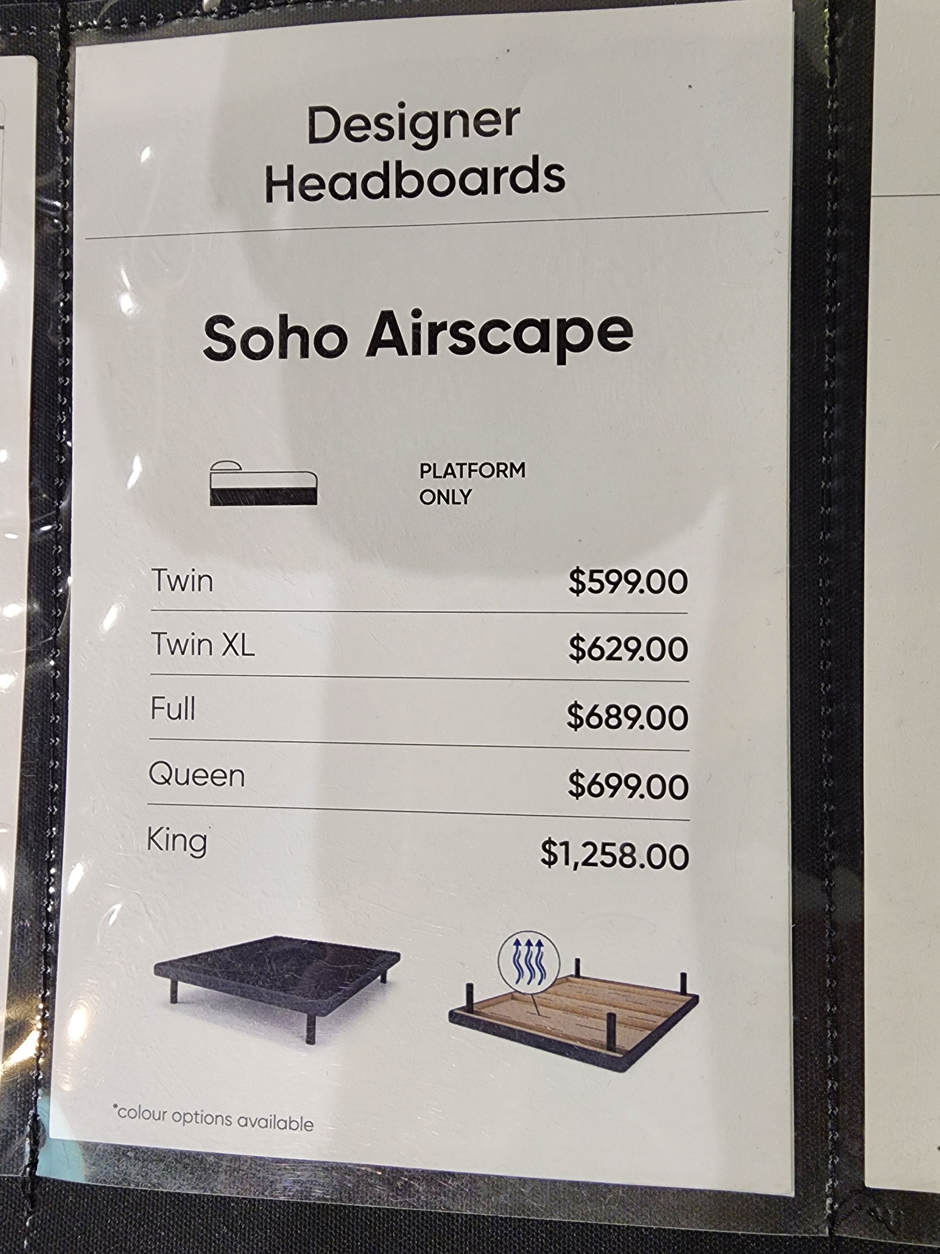 SOHO Airscape Full Bed Frame