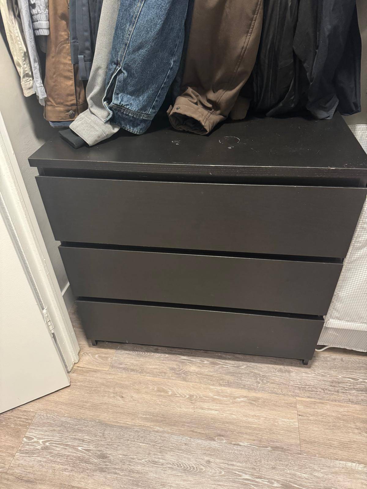IKEA MALM 3-Drawer Dresser – Black-Brown – Great Condition