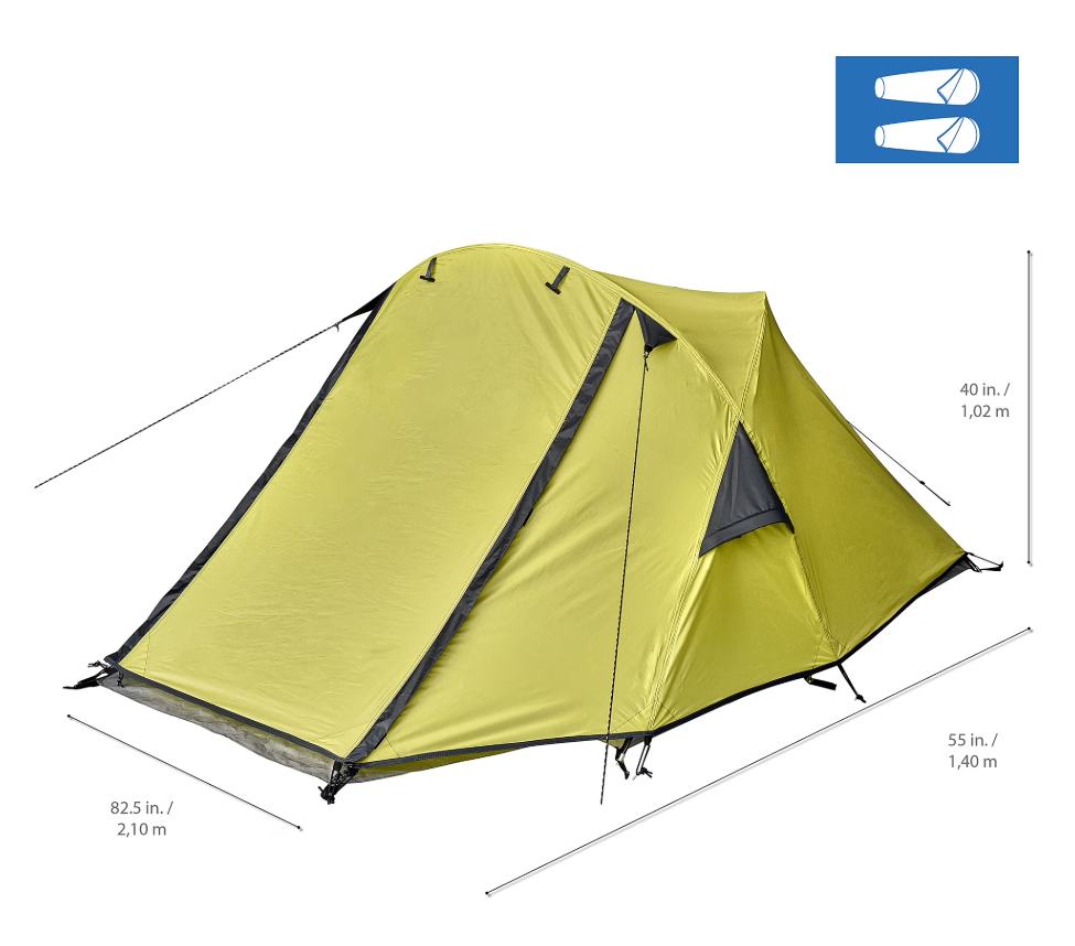 NEW Backpacking Tent 2 Person Ozark Trail Camping Hiking EZSETUP - photo 2