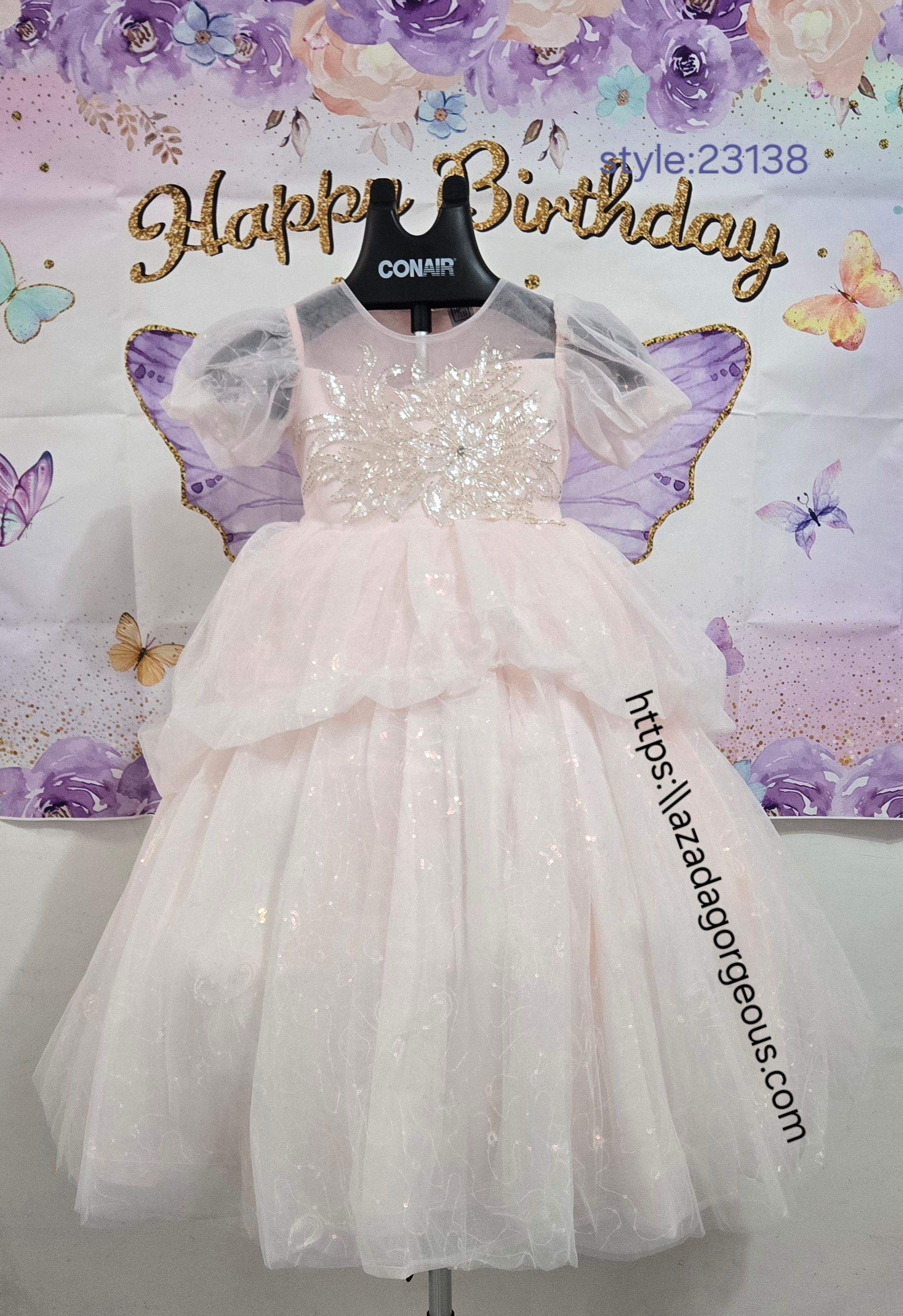 Girls Pink Sparkly Tulle Dress :23138 - photo 2