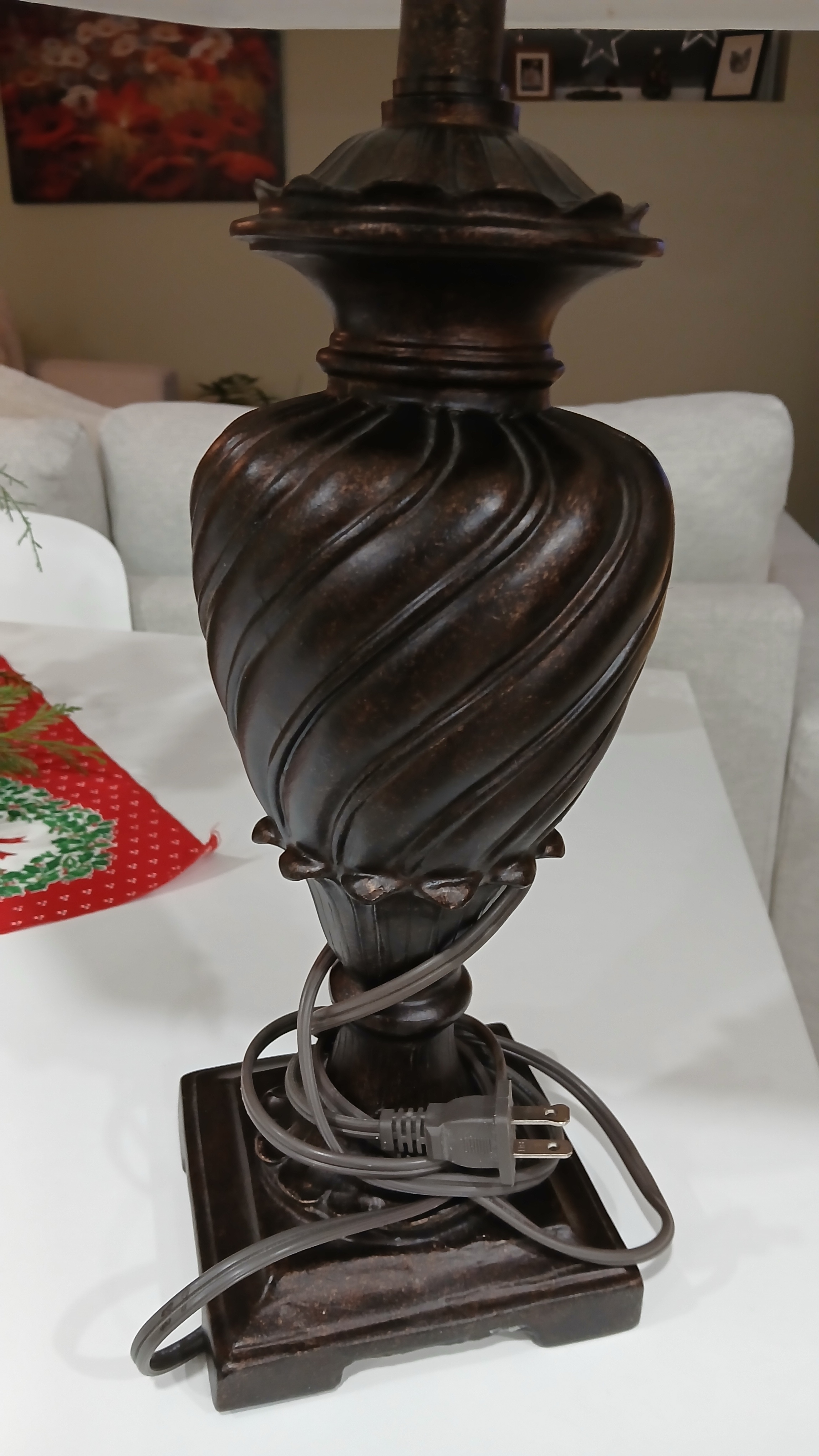 Dark Bronze Ornate Table Lamp, 27 in. - photo 2