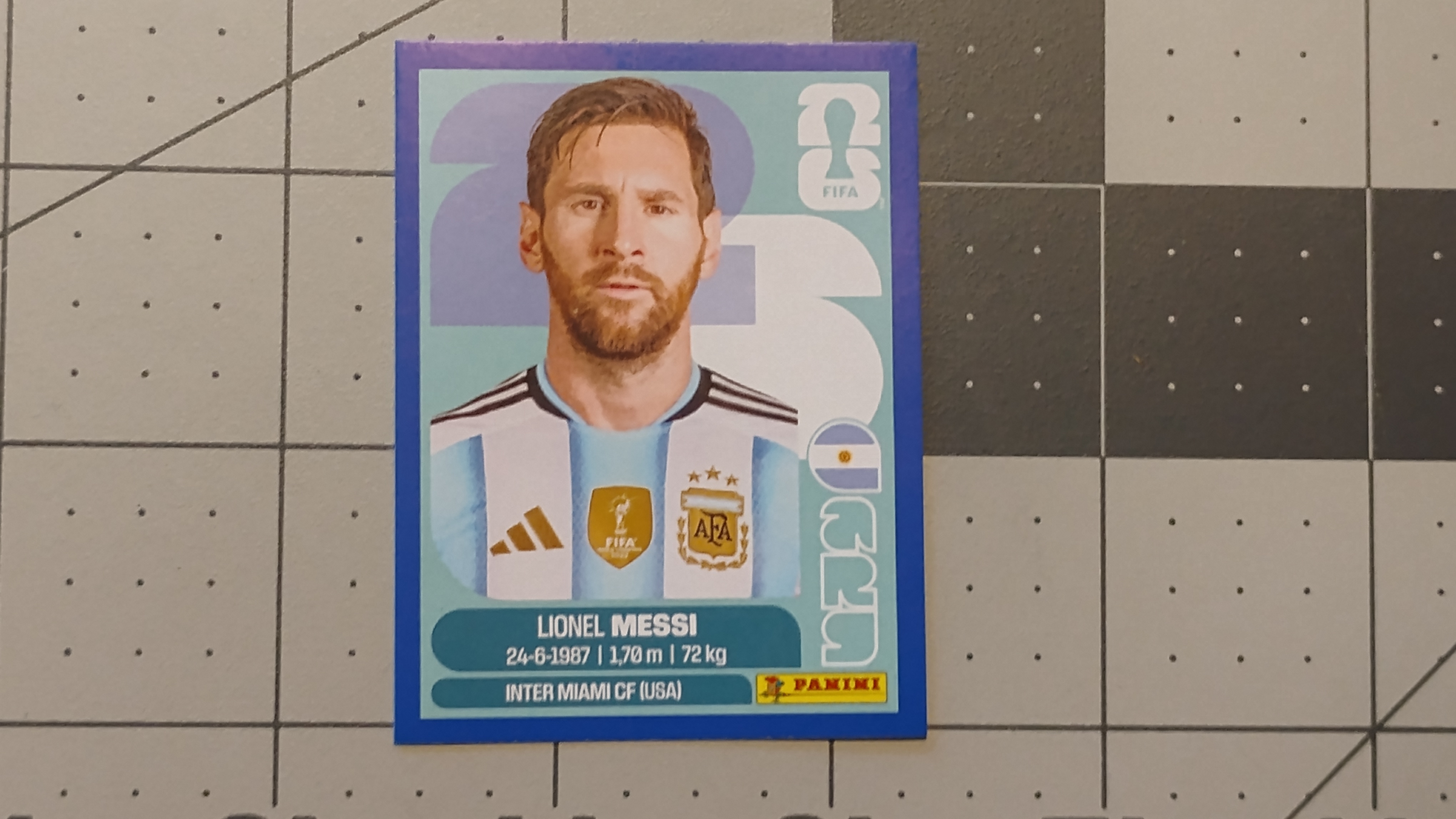 Lionel Messi Argentina ARG 17 Panini Sticker Blue Border Variant